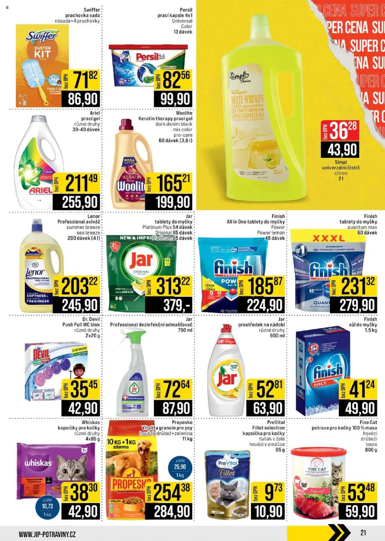 Jip leták - Cash & Carry od 22.10.2025 | Strana: 21 | Produkty: Tablety do myčky, Hovězí, Whiskas, Persil