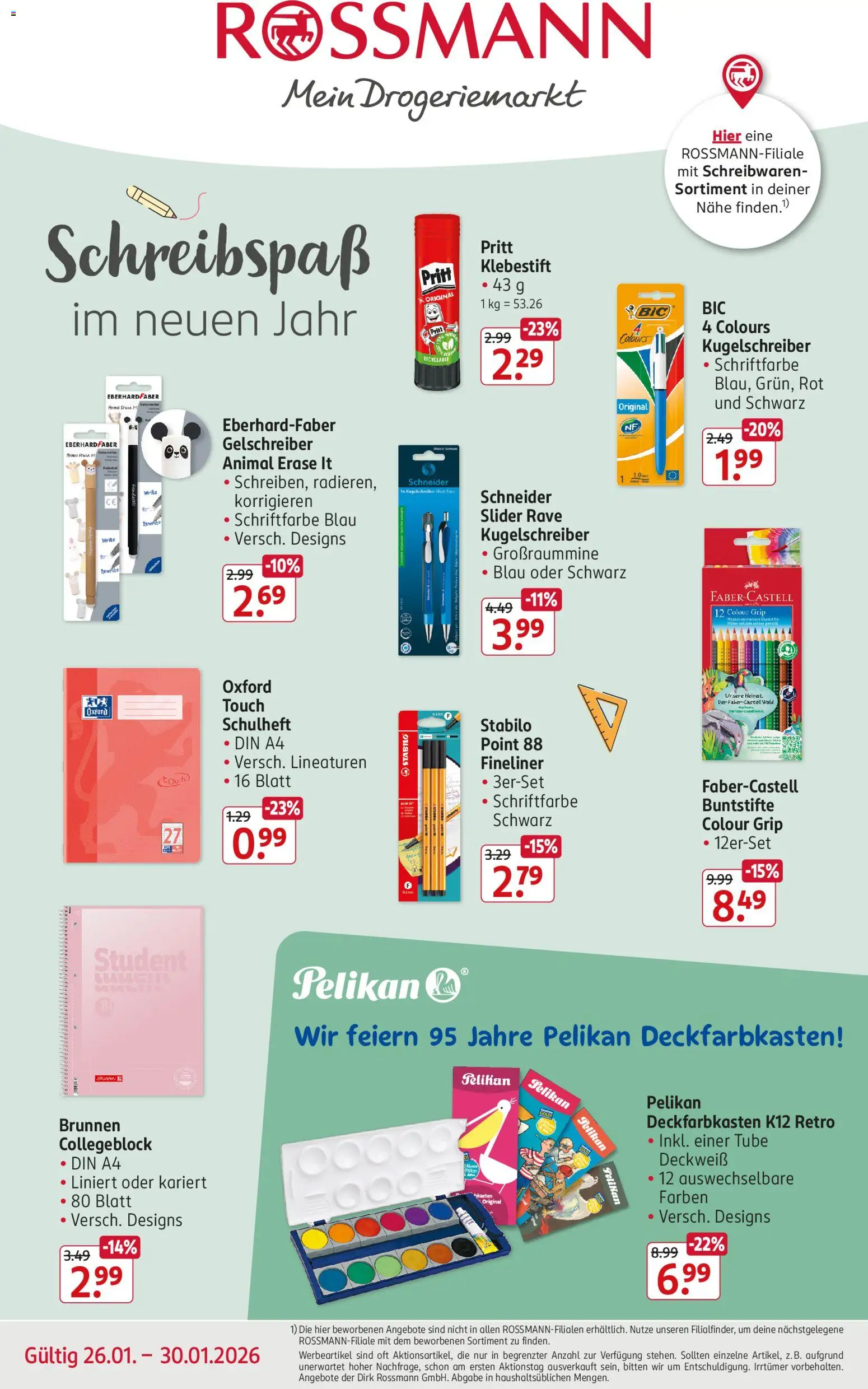Rossmann Schreibspaß im neuen Jahr – gültig ab 26.01.2026 | Seite: 1 | Produkte: Box, Notebook