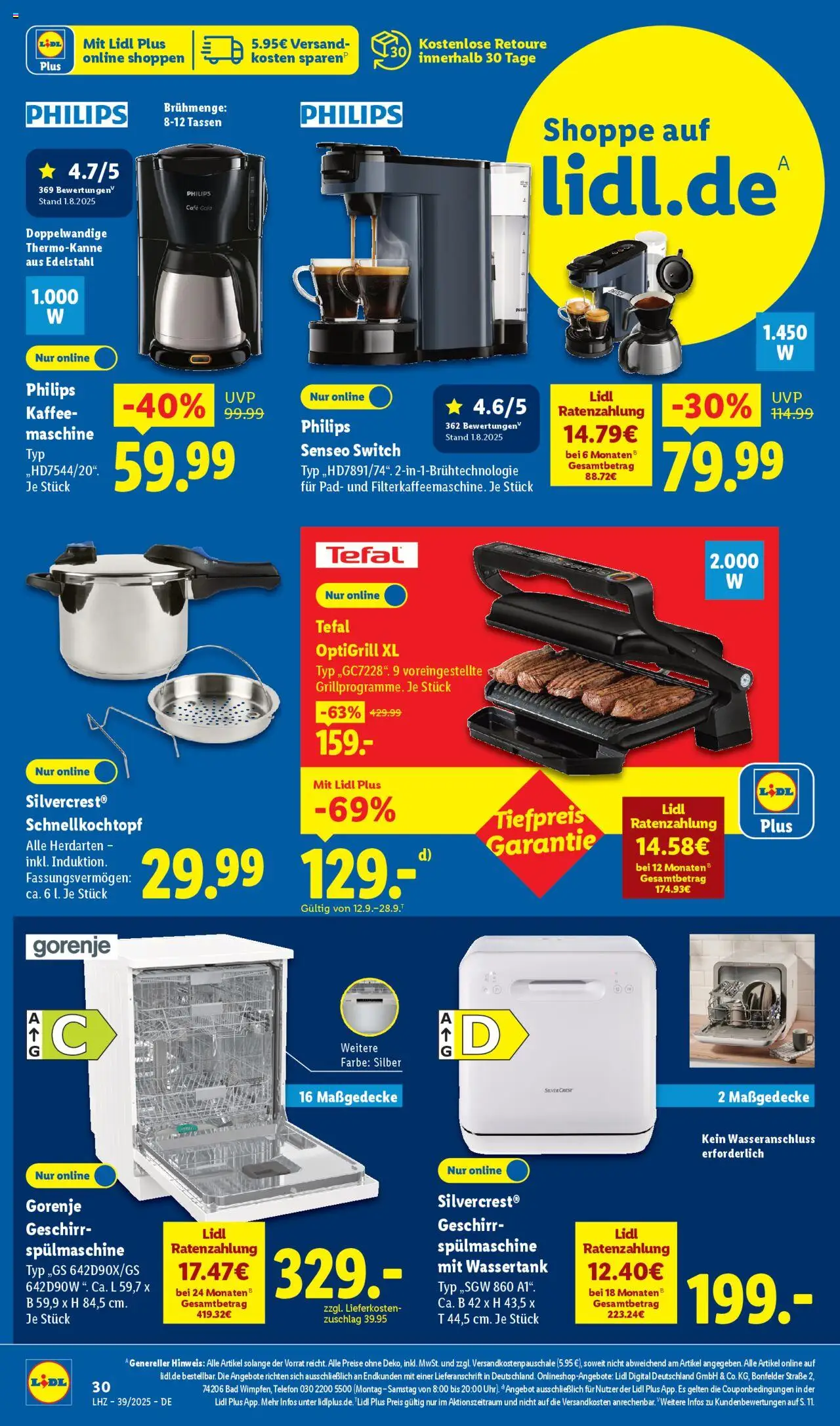 Lidl Prospekt Zossen – gültig ab 22.09.2025 | Seite: 2 | Produkte: Philips, Gorenje, Senseo, Telefon