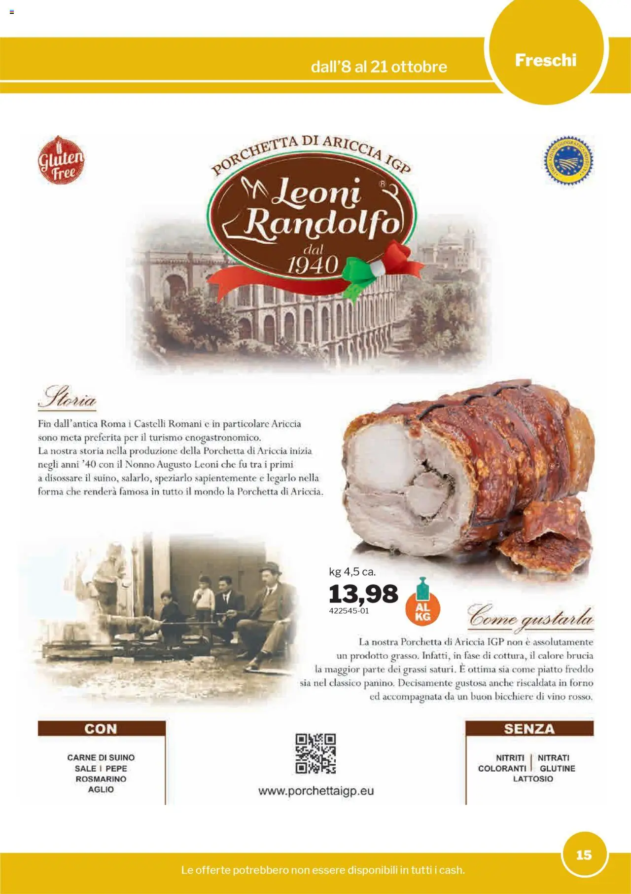 Volantino Sogegross del 08.10.2025 | Pagina: 15 | Prodotti: Porchetta, Sale, Pepe, Aglio