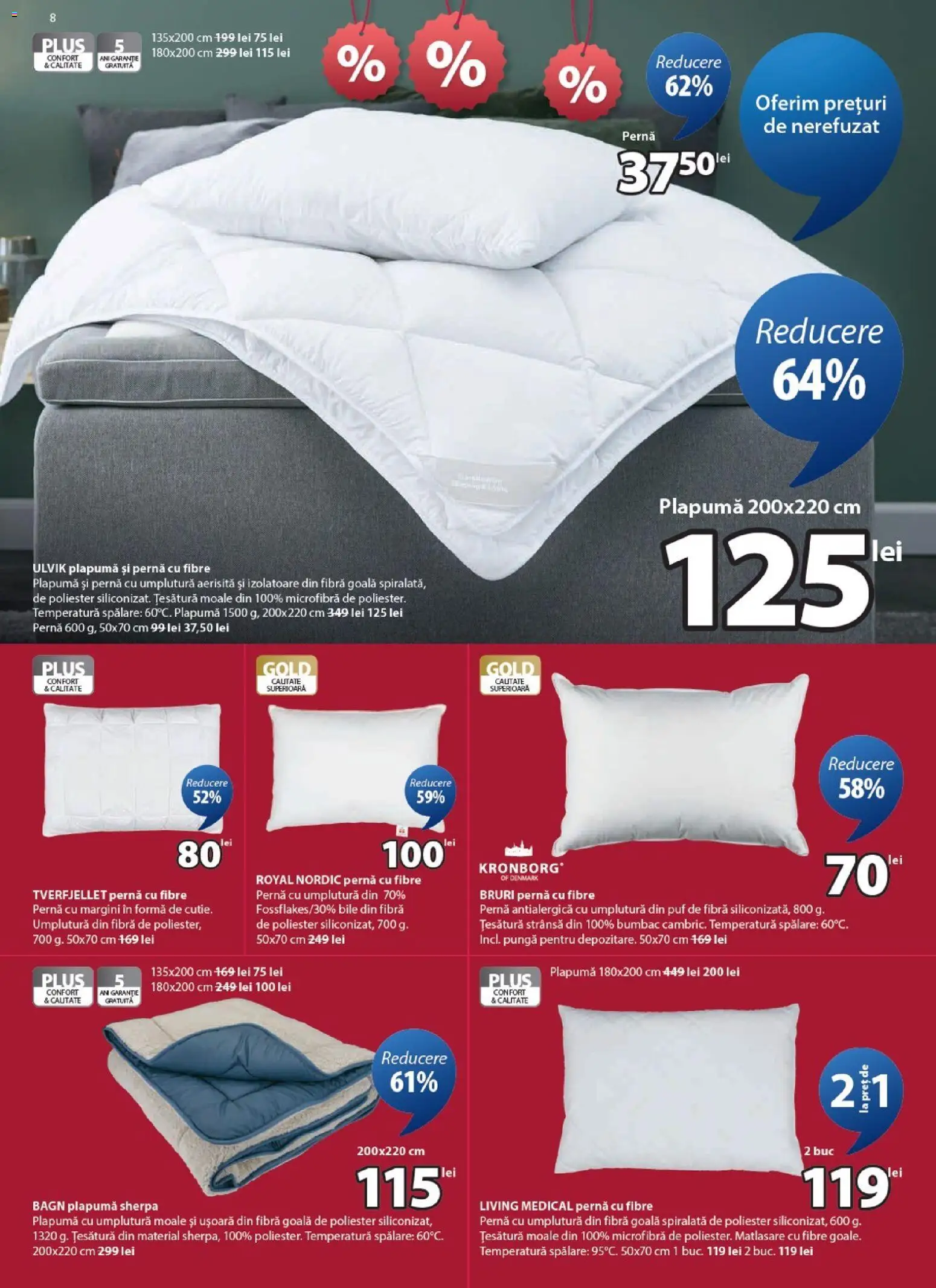 Noul catalog JYSK – valabil de la 24.01.2026 | Pagină: 8 | Produse: Pungă, Pernă, Plapumă