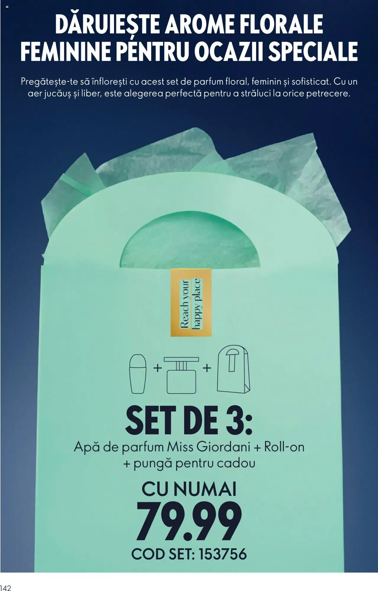 Noul catalog Oriflame – valabil de la 22.10.2025 | Pagină: 142 | Produse: Apă de parfum, Pungă, Parfum, Apă