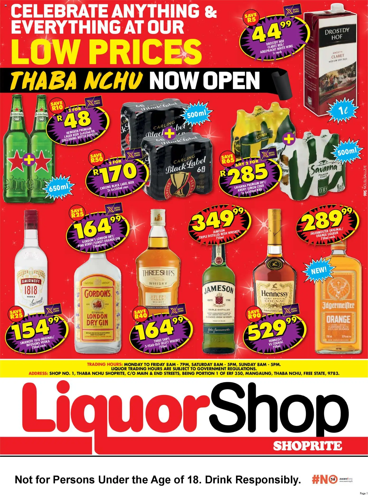 New Shoprite catalogue – valid from 12.12.2025 | Page: 1 | Products: Cider, Wine, Oranges, Gin