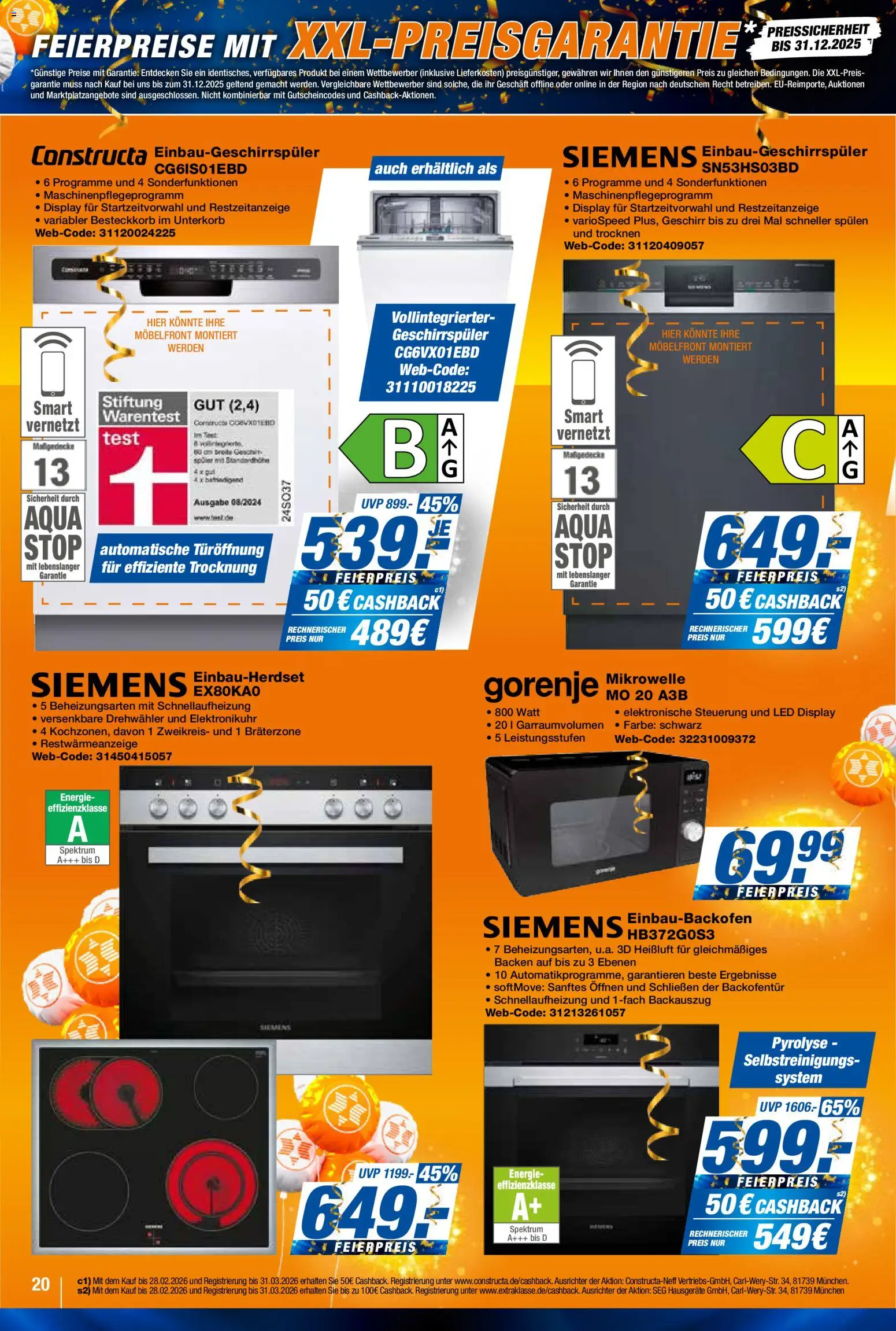 Expert  Aktuelle Beilage – gültig ab 24.10.2025 | Seite: 20 | Produkte: Siemens, Gorenje, Mikrowelle, Geschirrspüler