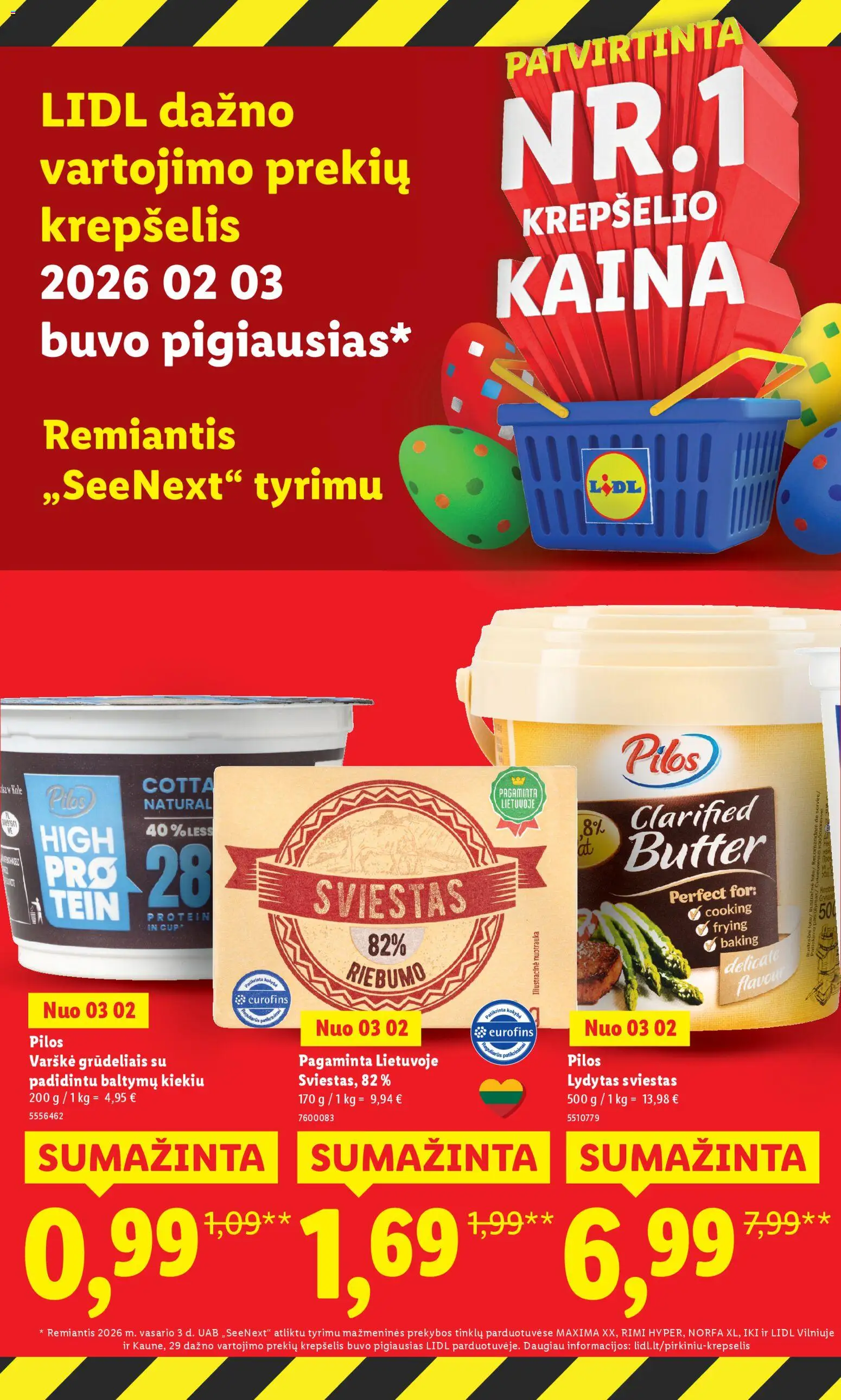 LIDL akcijos nuo 16.03.2026 | Puslapis: 10 | Prekių: Sviestas, Varškė, Krepšelis