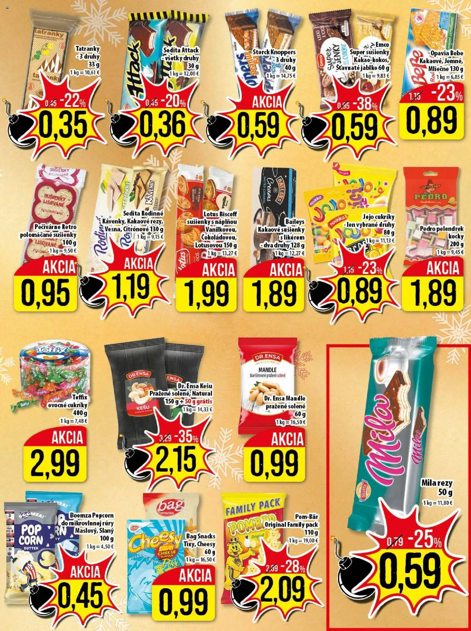 Nové Klas akcie – leták je platný od 08.12.2025 | Strana: 11 | Produkty: Mila, Mandle, Baileys, Kakao