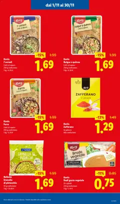 Anteprima del volantino Kania Bulgur e quinoa, Cotti al vapore, 250 g confezione valido a partire dal 01.11.2025 | Pagina: 11 | Prodotti: Pistacchi, Quinoa, Farro, Decorazioni