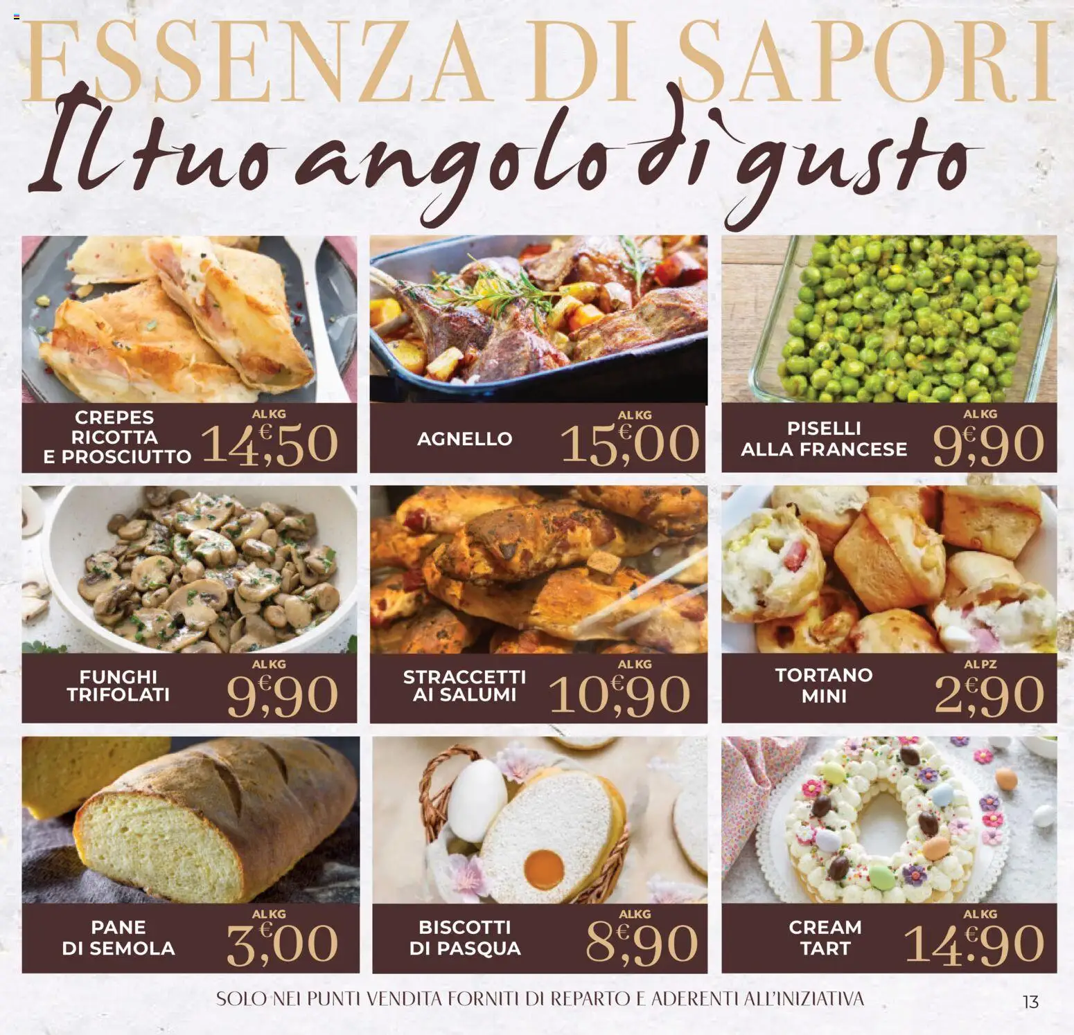 Volantino Eté del 24.03.2026 | Pagina: 13 | Prodotti: Biscotti, Prosciutto, Funghi, Piselli