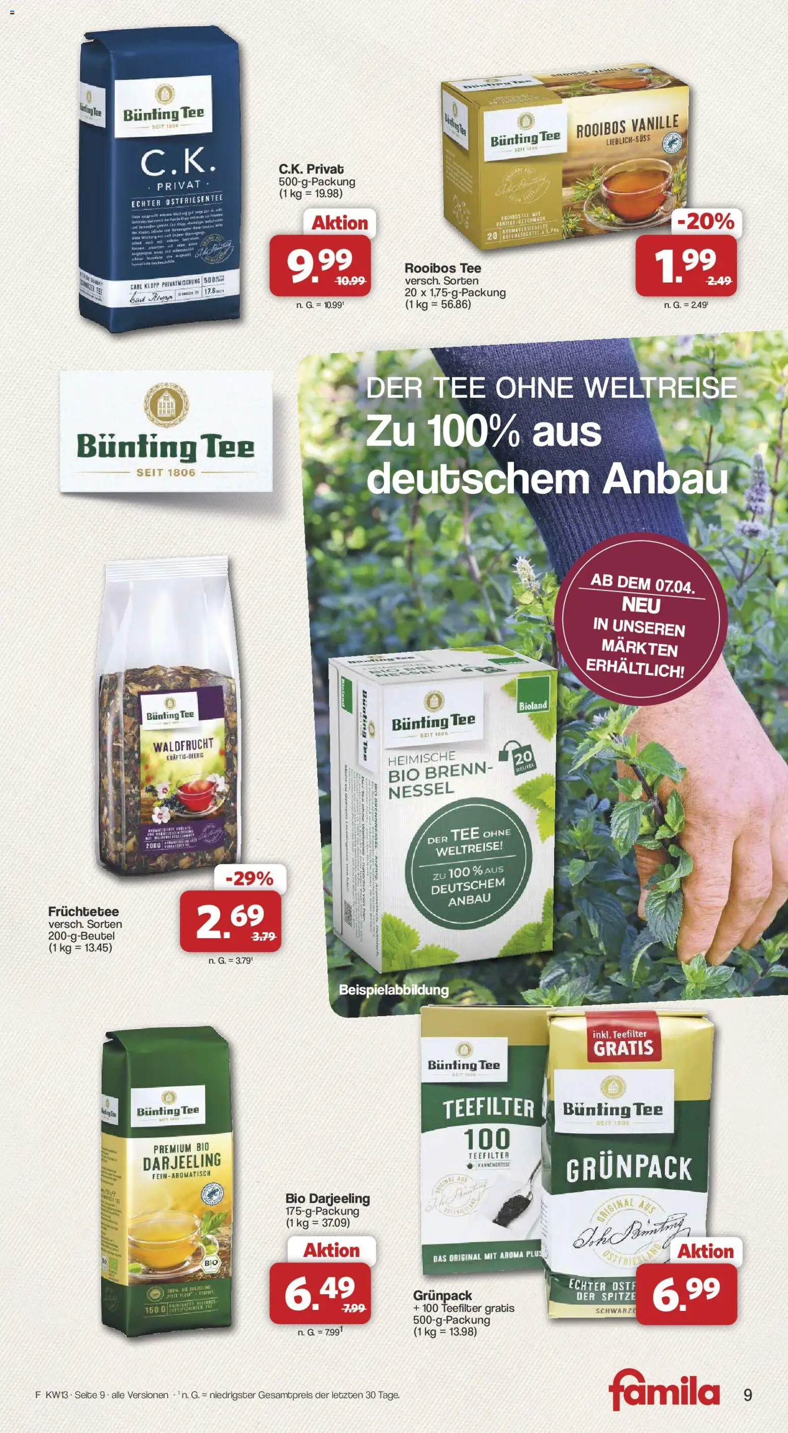 Famila Nordwest Sonderangebote – gültig ab 23.03.2026 | Seite: 9 | Produkte: Tee