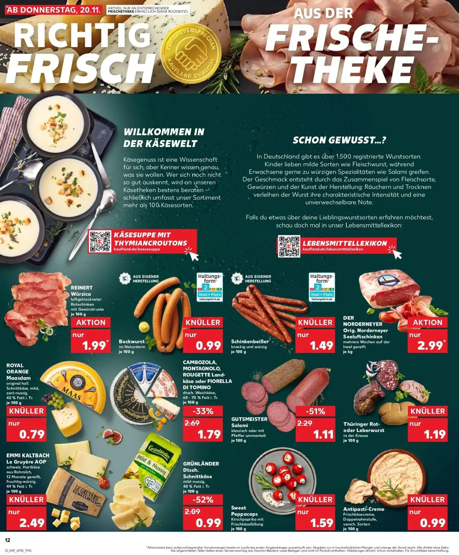 Kaufland prospekt Borna	 – gültig ab 20.11.2025 | Seite: 12 | Produkte: Käse, Theke, Pfeffer, Wurst