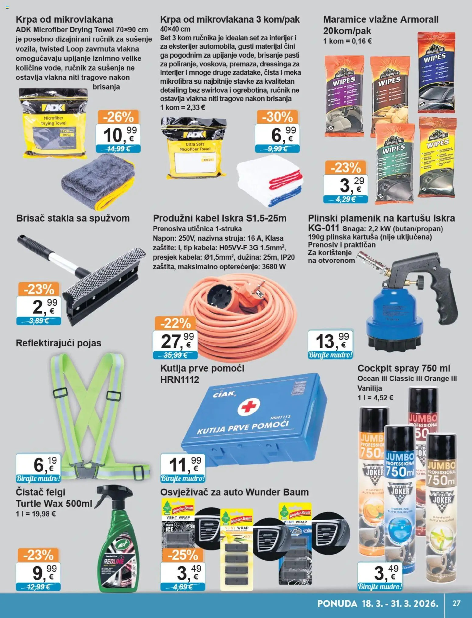 KTC katalog | vrijedi od 18.03.2026 | Stranica: 23 | Proizvodi: Kutija, Krpa, Pojas, Kabel