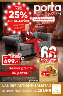 Porta! Möbiläums-Spar-Show mit Guido Cantz und 25% auf ALLE Möbel - Braunschweig ab 27.10.2025 gültig