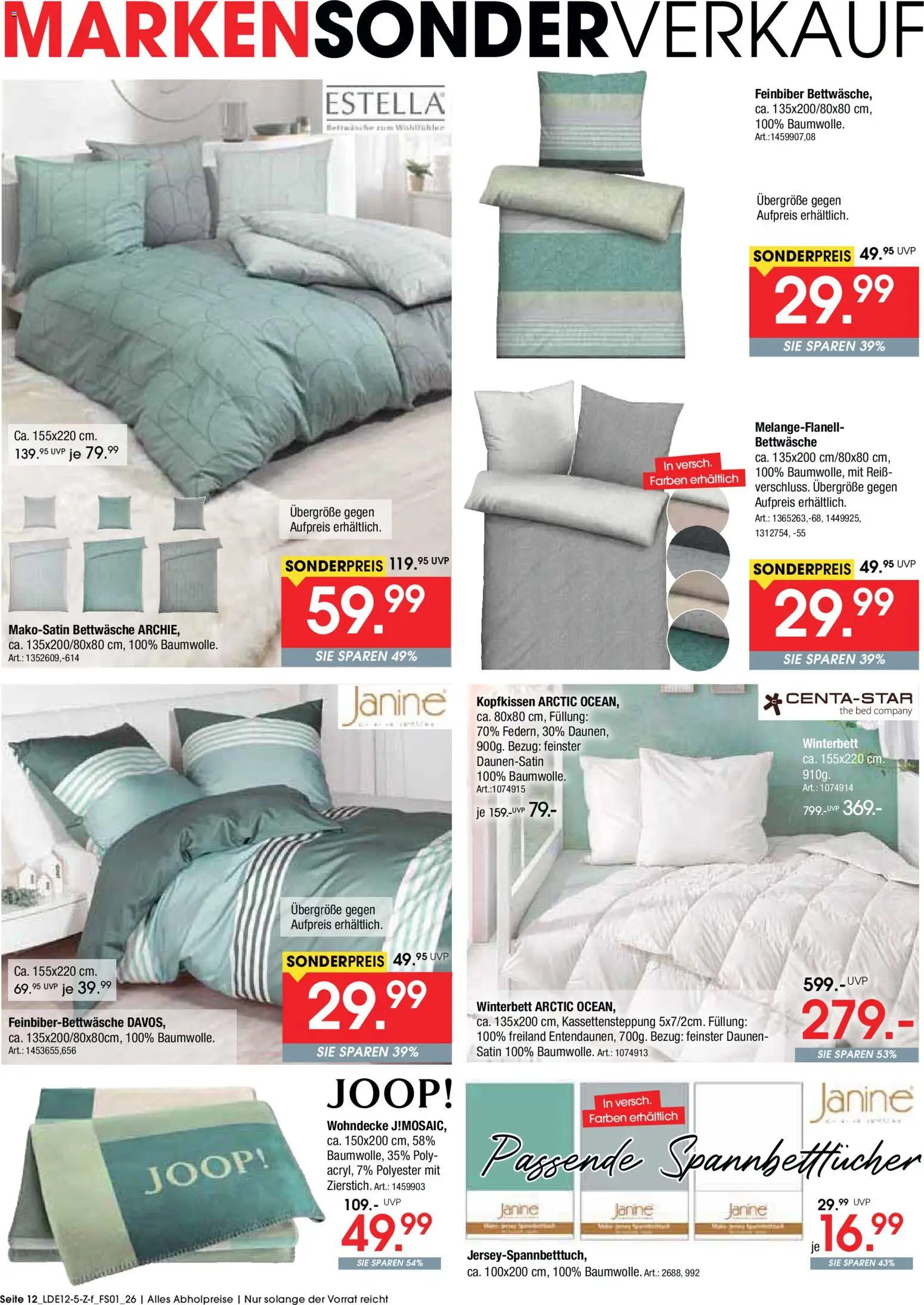 Zurbrüggen Marken-Sonderverkauf – gültig ab 06.12.2025 | Seite: 12 | Produkte: Bettwäsche, Kopfkissen