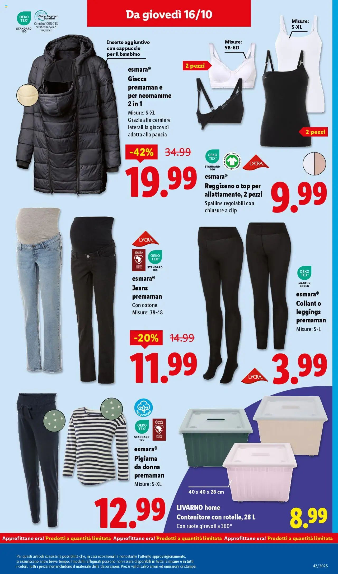 Volantino Lidl del 13.10.2025 | Pagina: 49 | Prodotti: Giacca, Reggiseno, Top, Contenitore