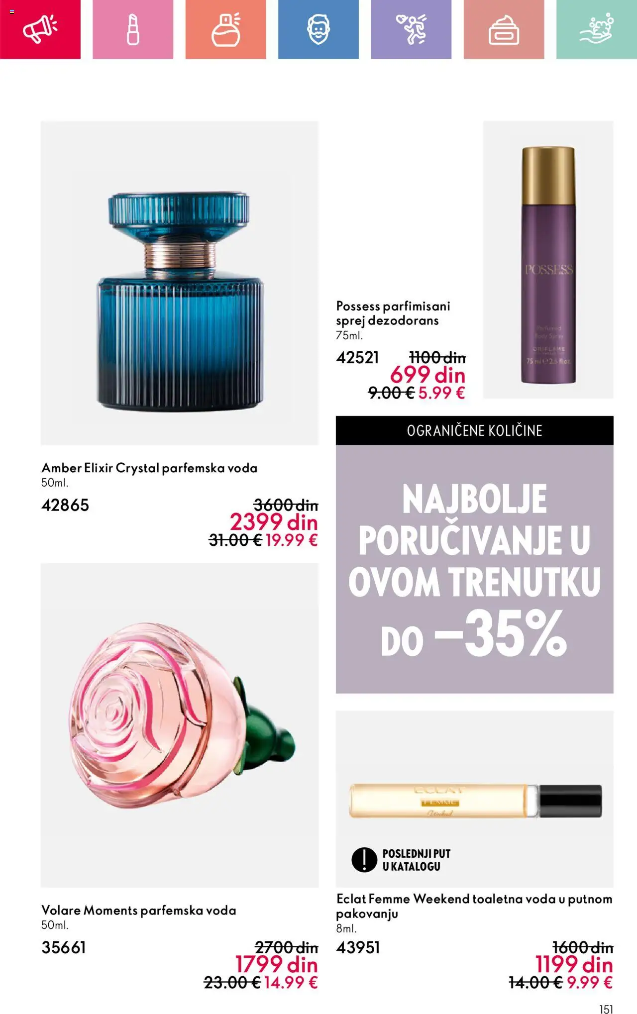 Oriflame katalog - važi od 22.06.2025 | Strana: 151 | Proizvode: Toaletna voda, Voda, Dezodorans