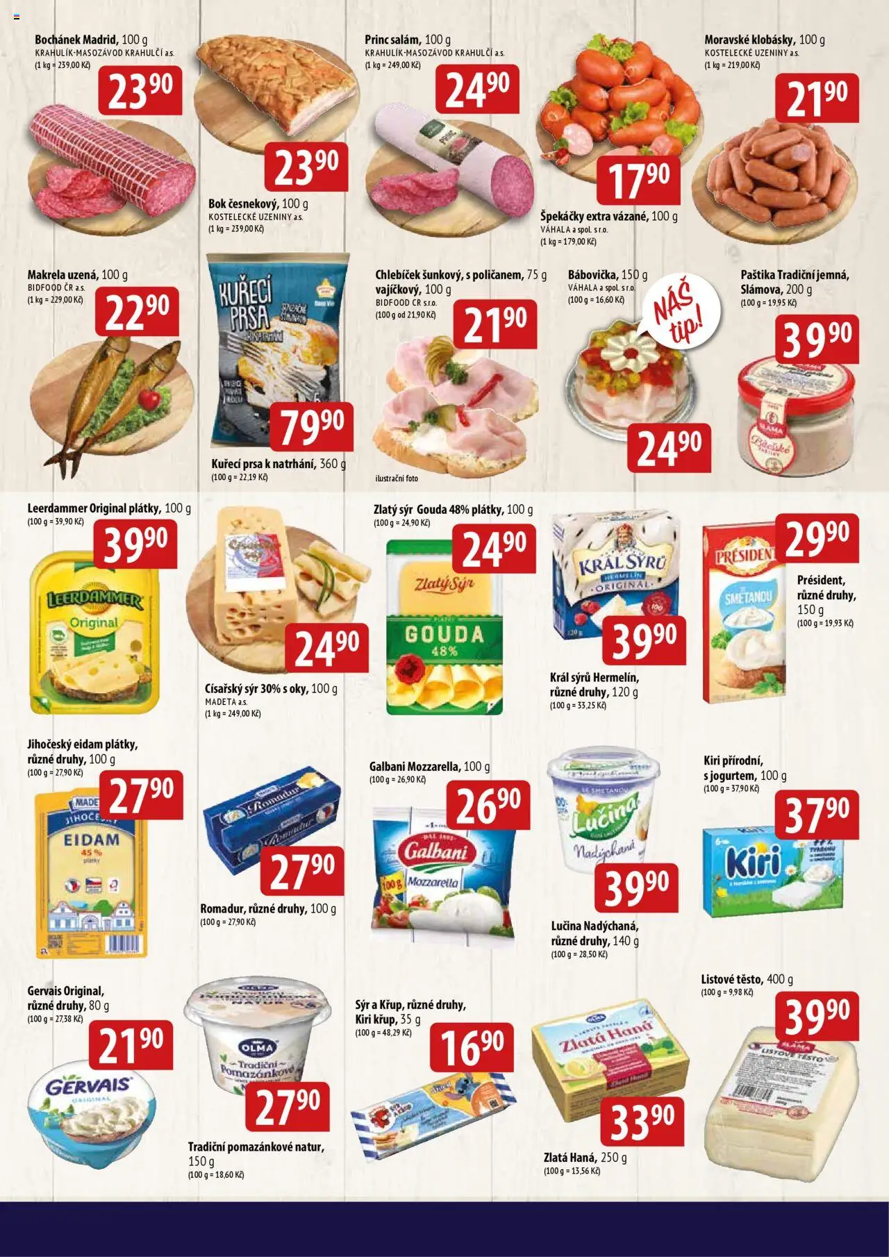 BALA velký leták holba + od 20.08.2025 | Strana: 3 | Produkty: Kuřecí prsa, Špekáčky, Uzeniny, Těsto