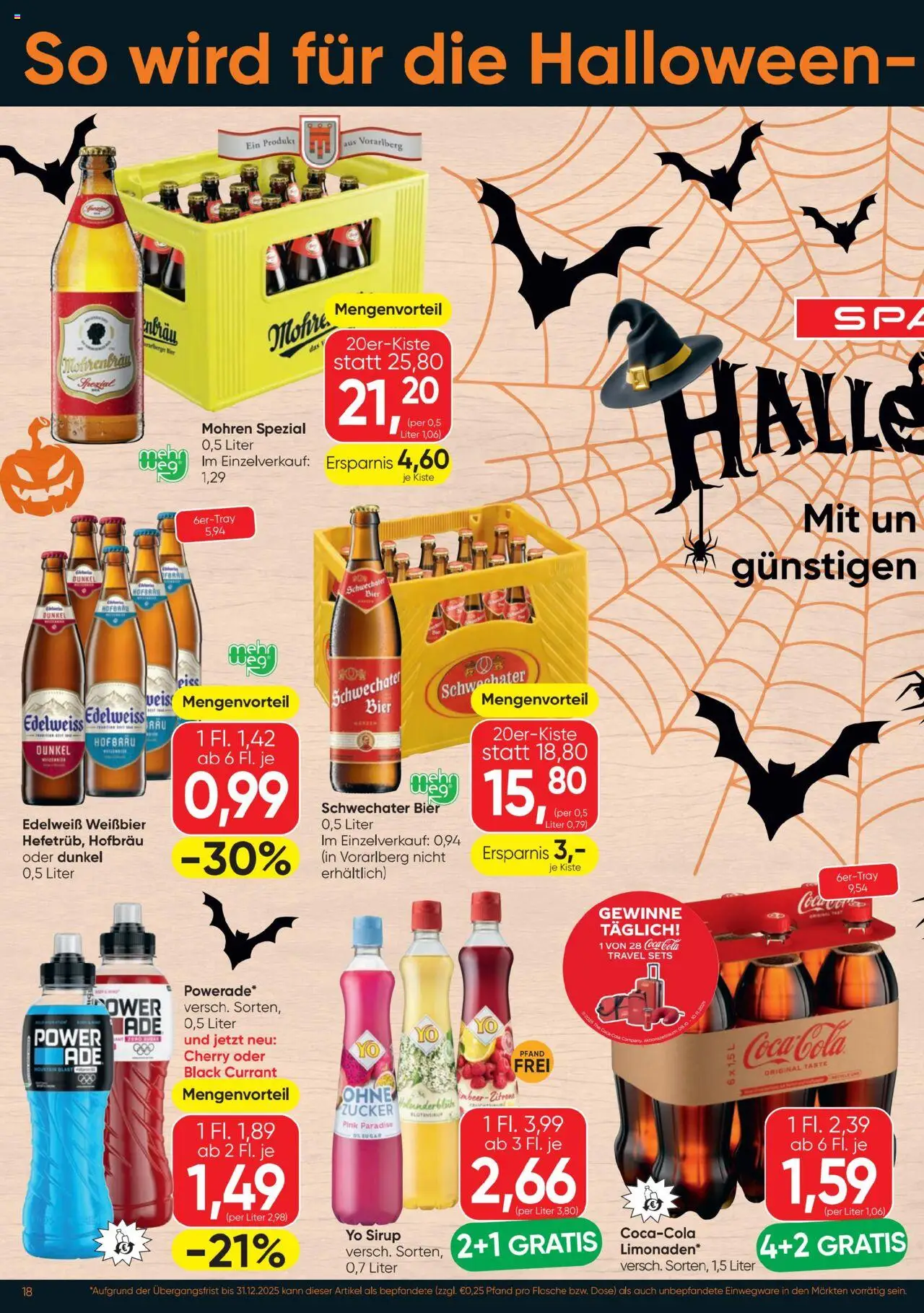Spar Flugblatt gültig ab 09.10.2025 | Seite: 18 | Produkte: Zucker, Bier