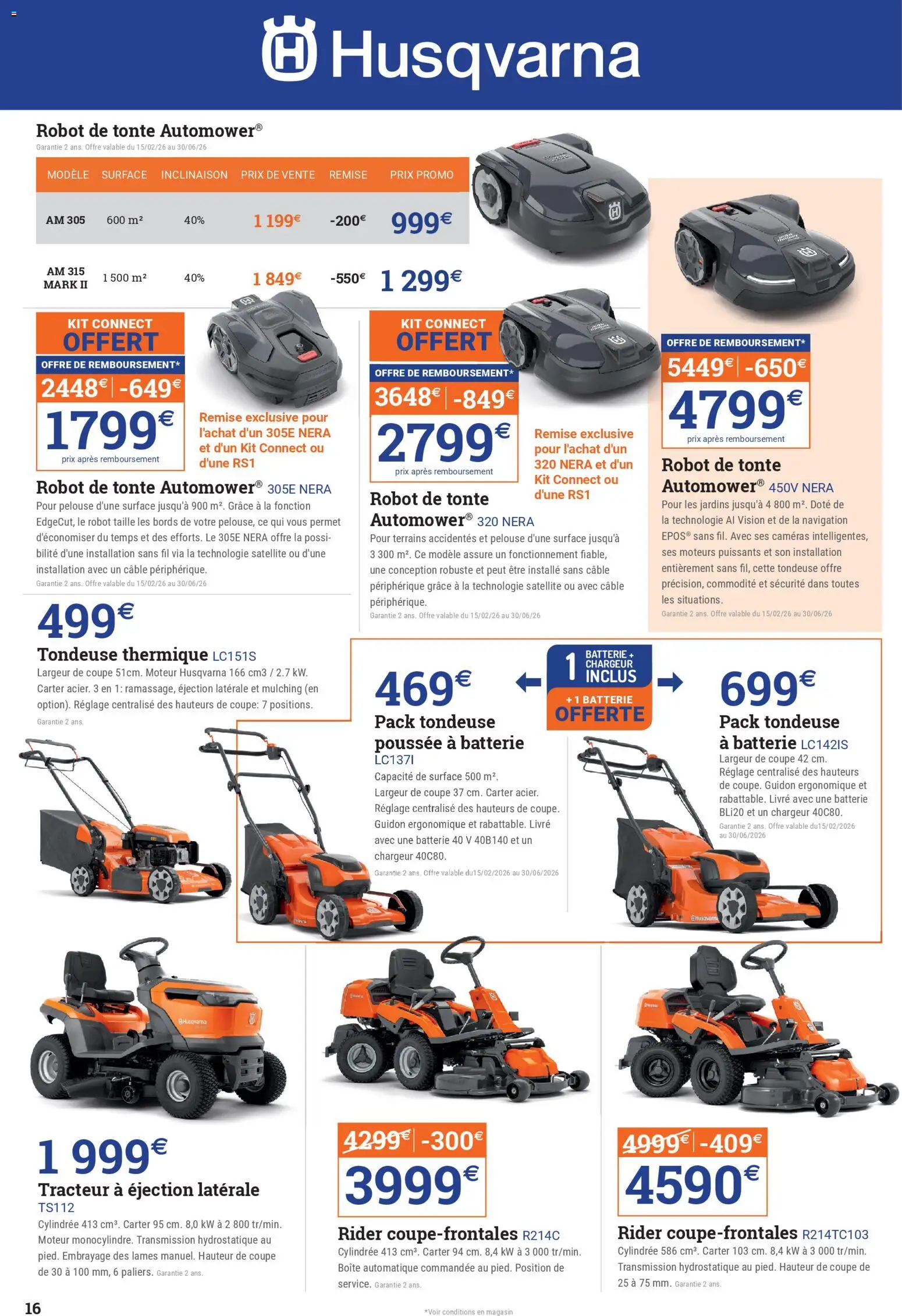 {H1} | Page: 16 | Produits: Navigation, Tondeuse, Batterie, Livre