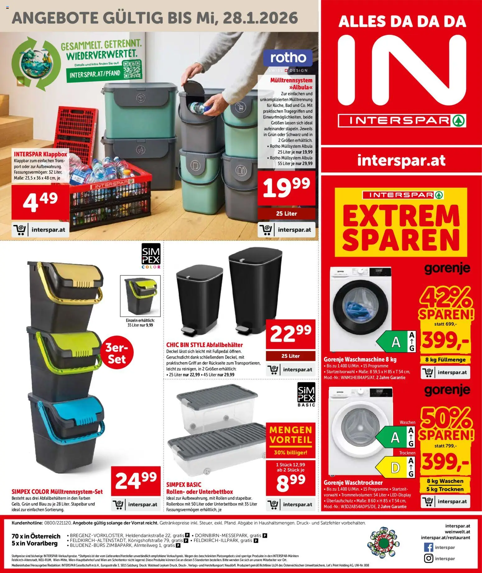 Interspar Flugblatt - Vorarlberg gültig ab 08.01.2026 | Seite: 20 | Produkte: Waschmaschine, Bad
