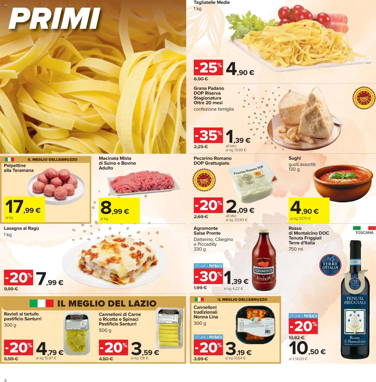 Volantino Carrefour del 24.03.2026 | Pagina: 4 | Prodotti: Tartufo, Salsa, Spinaci, Pecorino