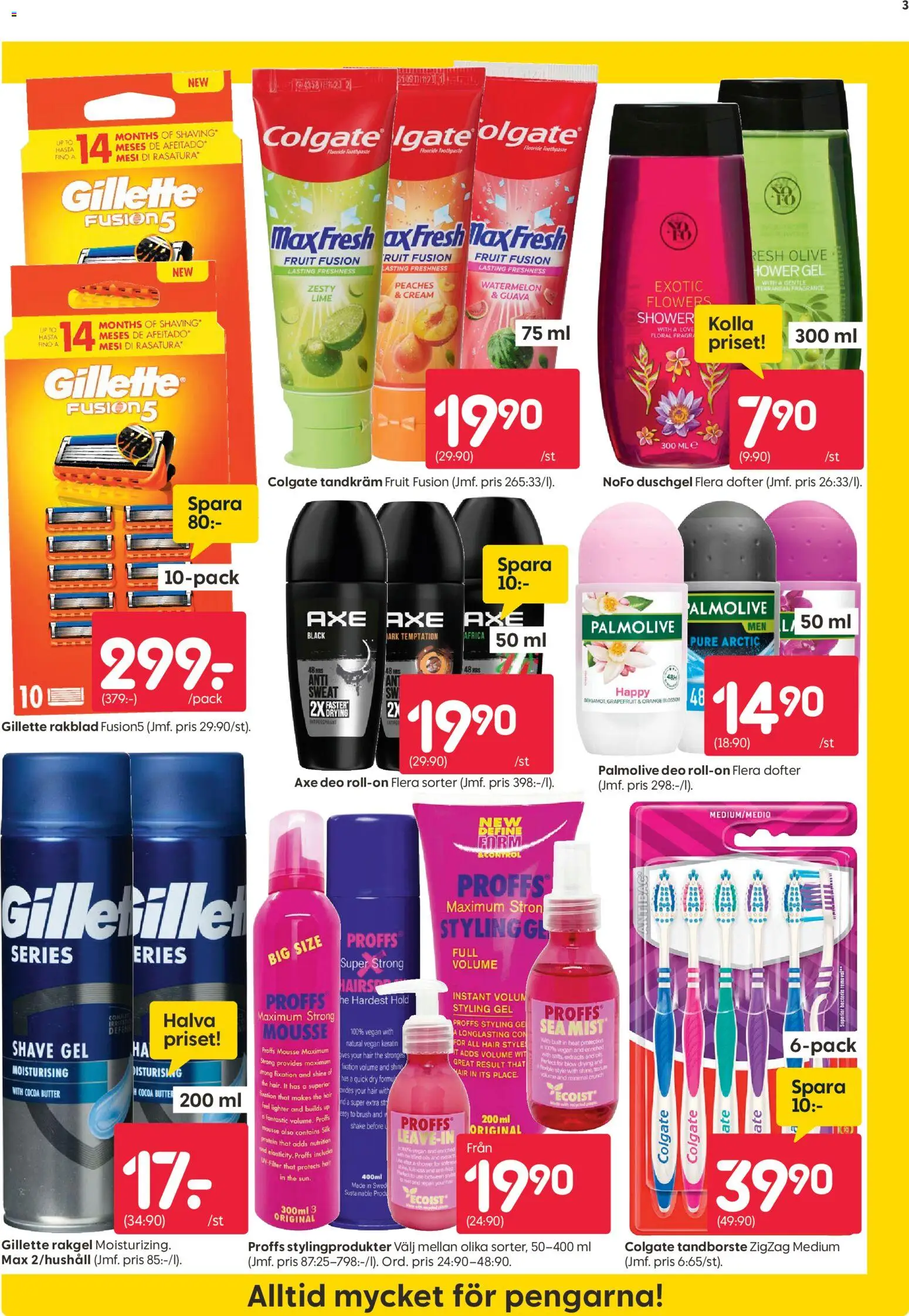 Rusta reklamblad aktuell från 12.01.2026 | Sida: 3 | Produkter: Mousse, Tandkräm, Lax, Lime