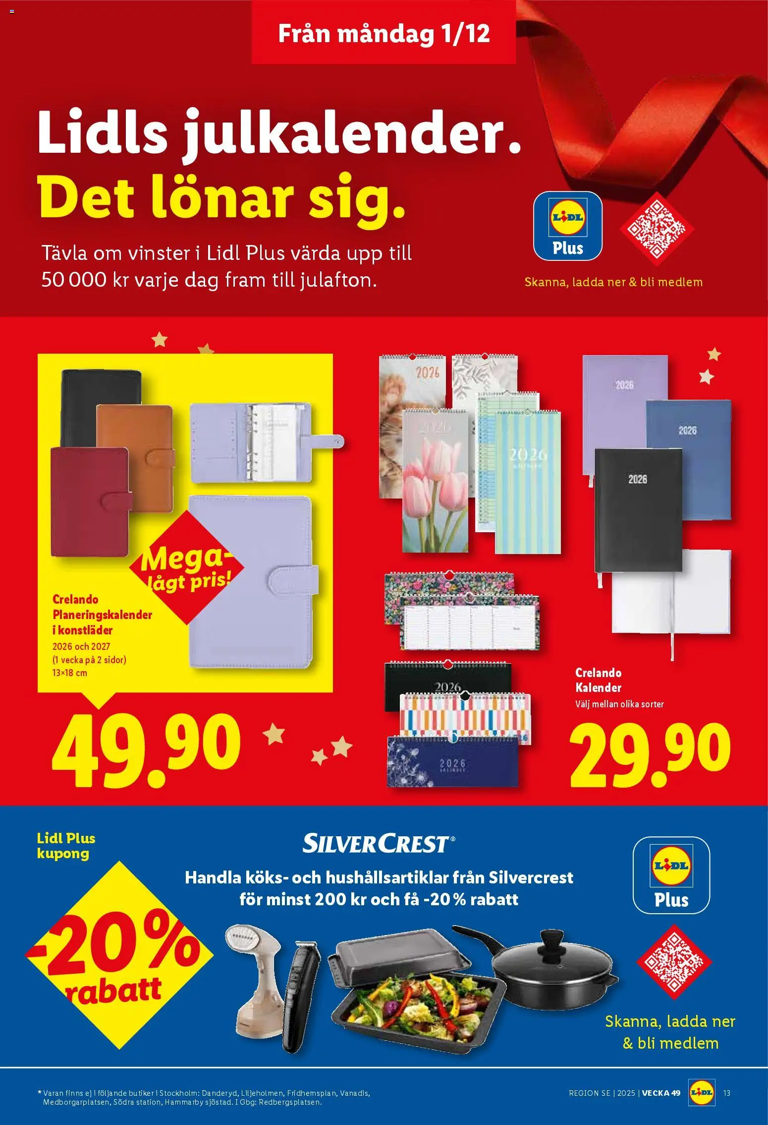 Lidl reklamblad aktuell från 01.12.2025 | Sida: 16 | Produkter: Kalender
