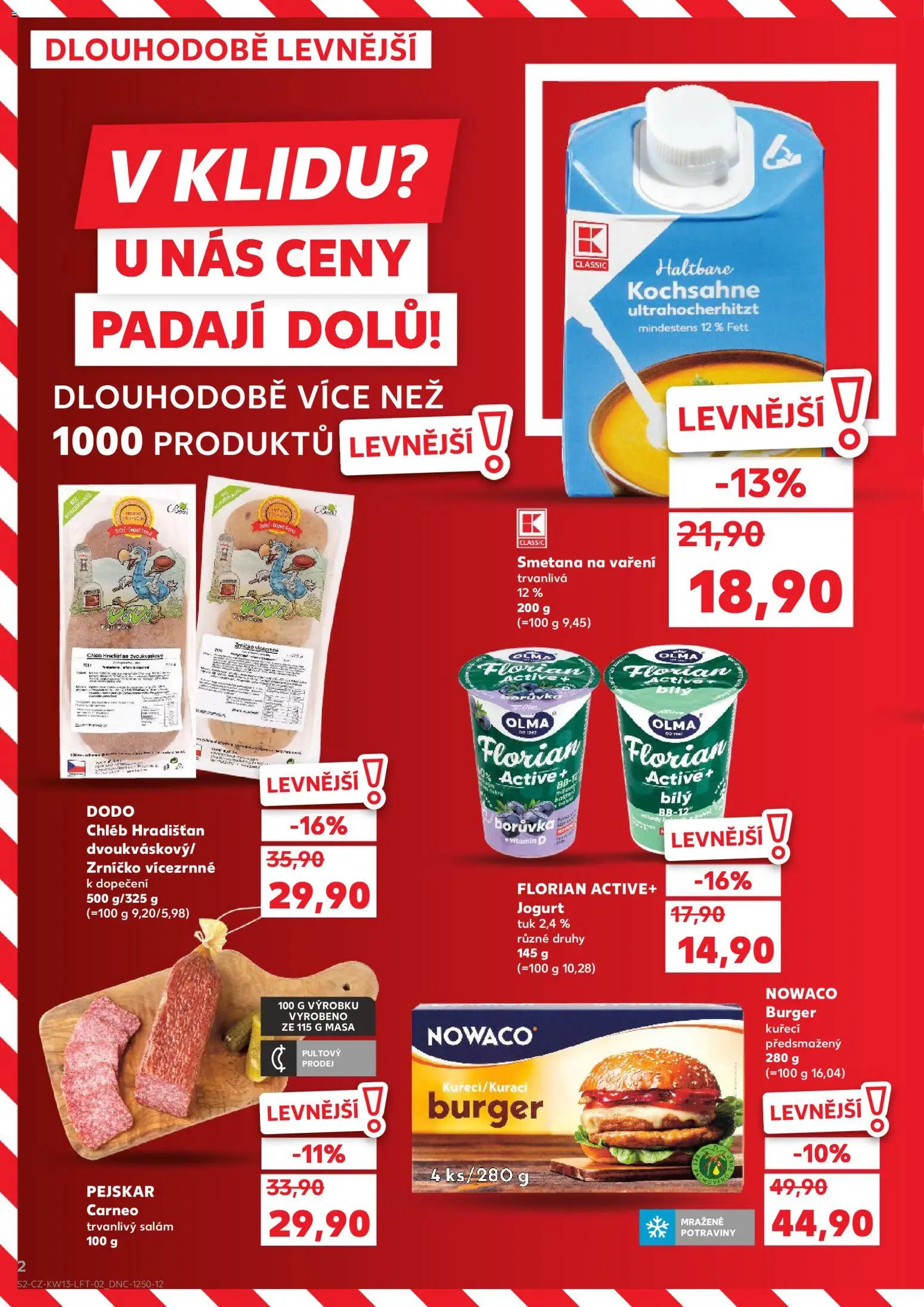 Kaufland leták - Kolín od 25.03.2026 | Strana: 2 | Produkty: Burger, Smetana, Potraviny, Smetana na vaření