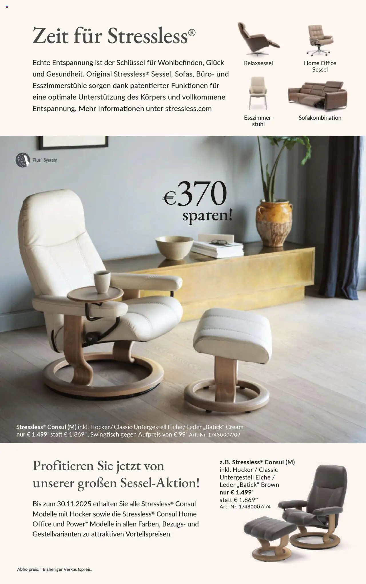 XXXLutz Zeit für Stressless gültig ab 07.10.2025 | Seite: 2 | Produkte: Sessel, Stuhl