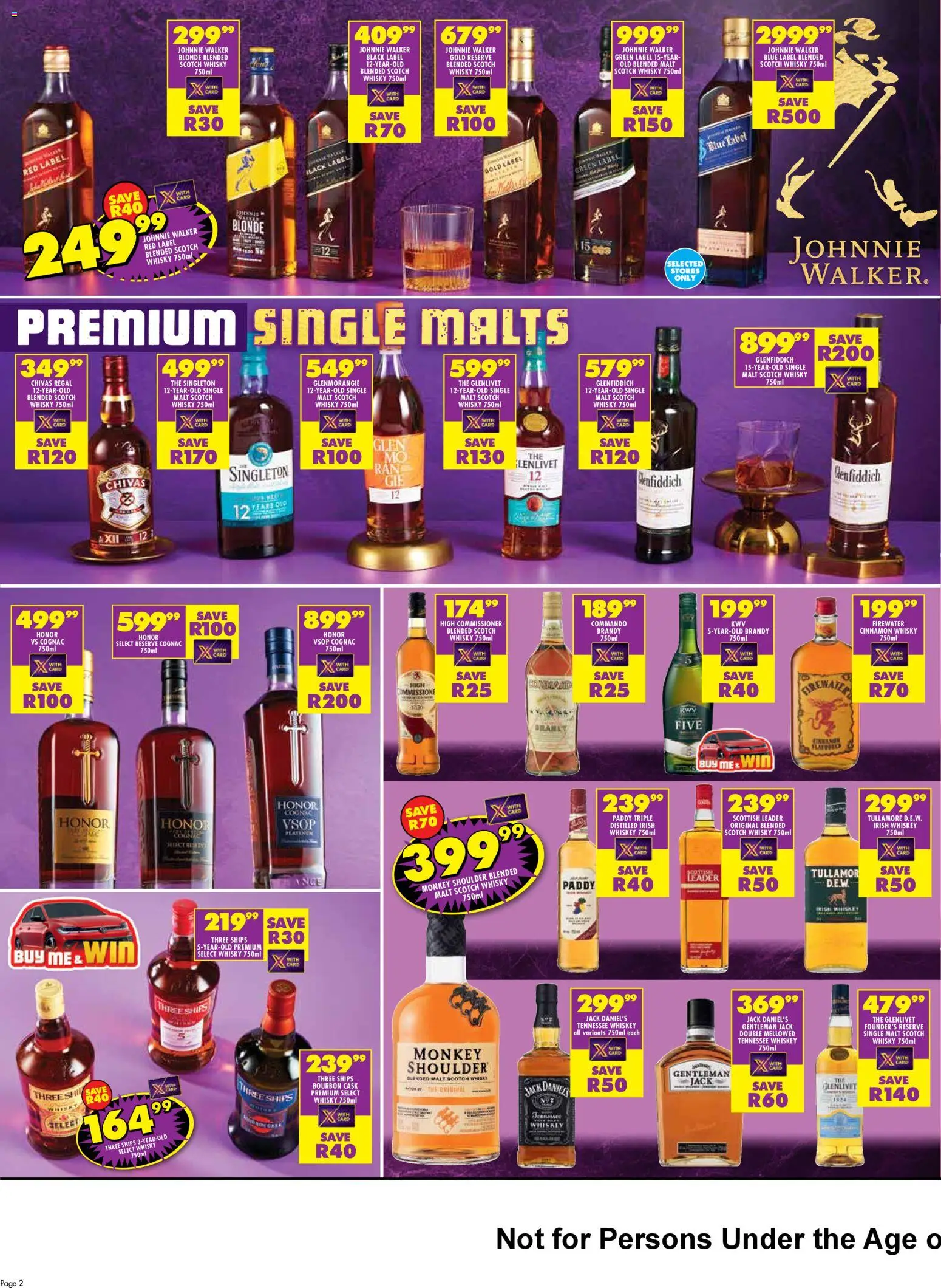 New Shoprite catalogue – valid from 24.11.2025 | Page: 2 | Products: Brandy, Bourbon, Whiskey, Ensalada de quino