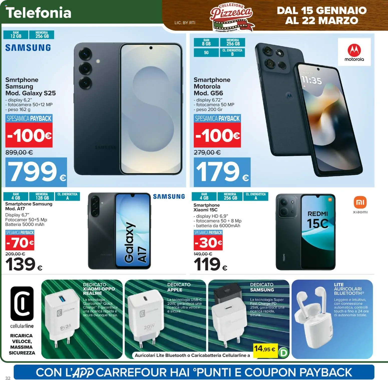Volantino Carrefour del 02.03.2026 | Pagina: 32 | Prodotti: Auricolari, Smartphone samsung, Smartphone, Fotocamera