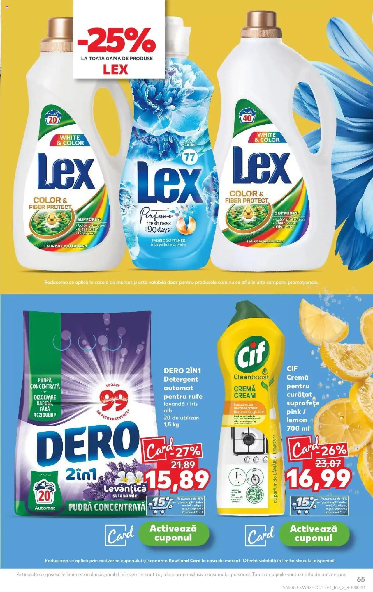 Noul catalog Kaufland – valabil de la 15.10.2025 | Pagină: 65 | Produse: Kedi Ödül Oyuncakları, Pudră, Detergent, Lămâie