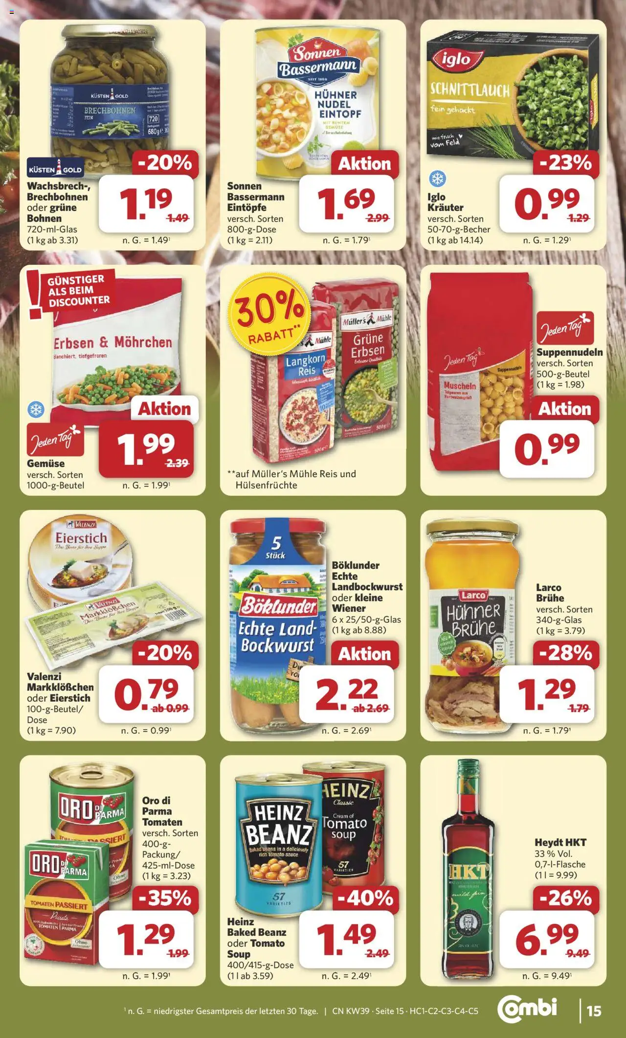 Combi Prospekt 	 – gültig ab 22.09.2025 | Seite: 18 | Produkte: Bockwurst, Mühle, Tomaten, Reis
