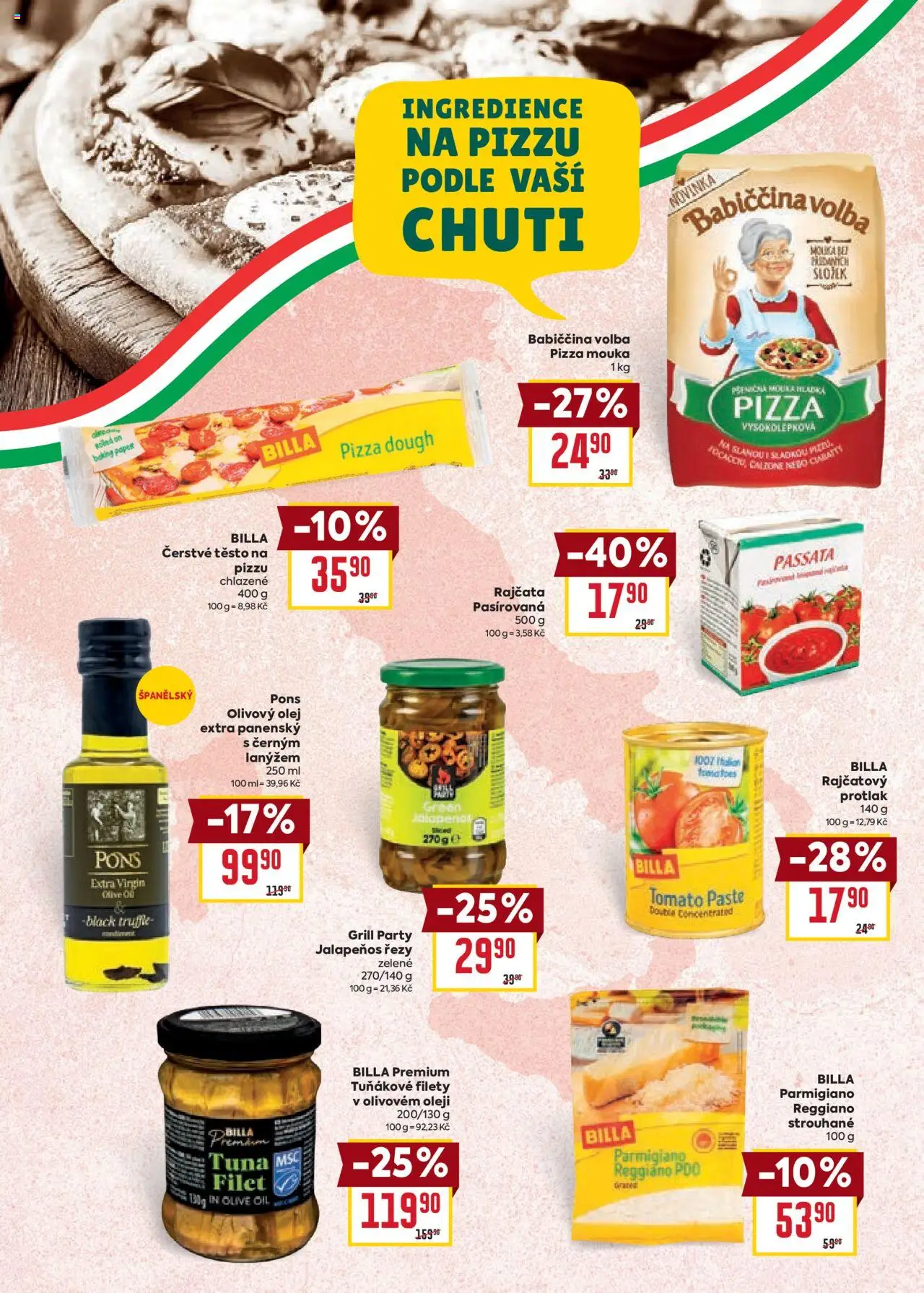 Billa katalog - Itálie od 01.10.2025 | Strana: 8 | Produkty: Pizza mouka, Rajčata, Passata, Filet
