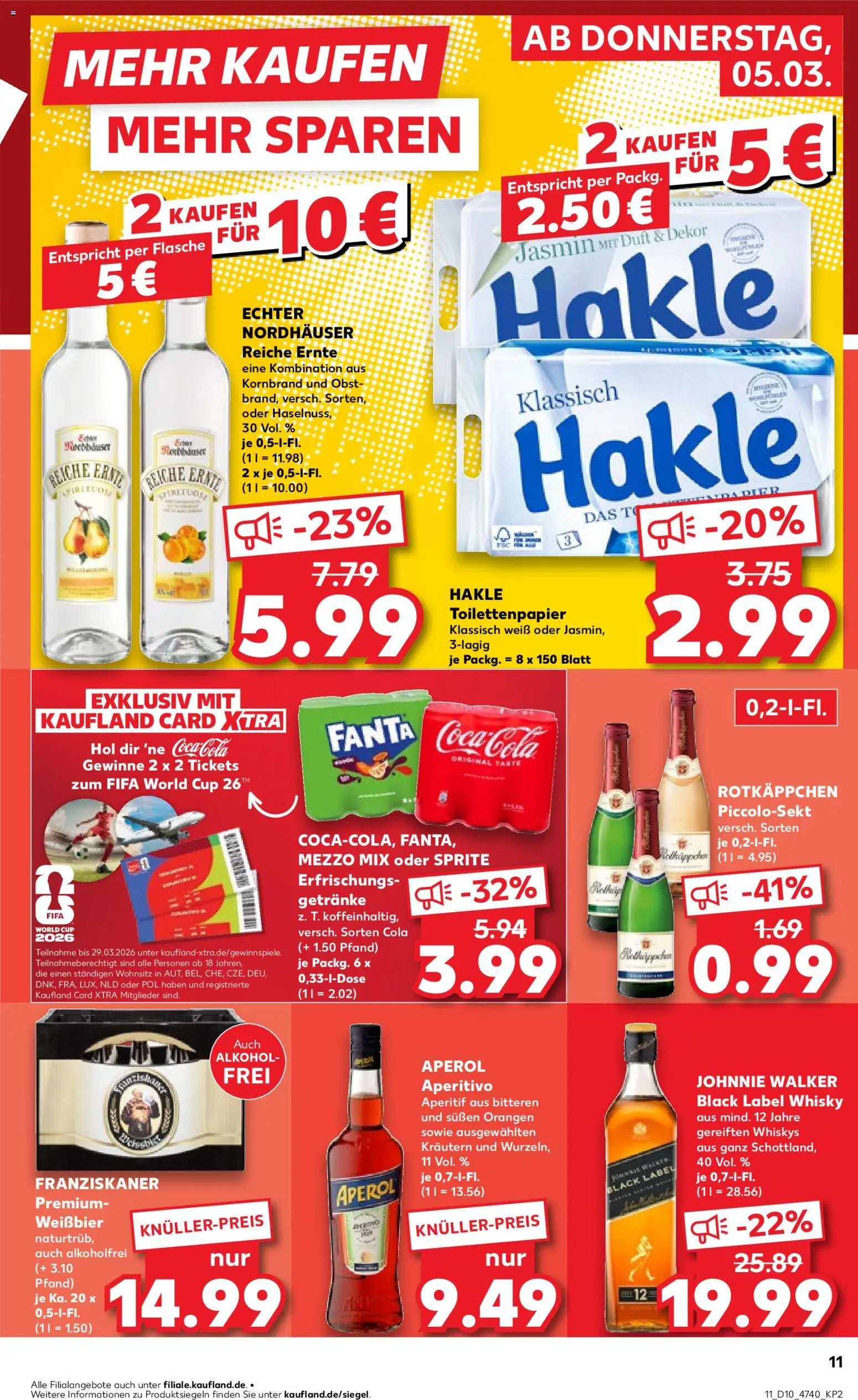 Kaufland prospekt Hannover	 – gültig ab 05.03.2026 | Seite: 11 | Produkte: Franziskaner, Weißbier, Obst, Toilettenpapier
