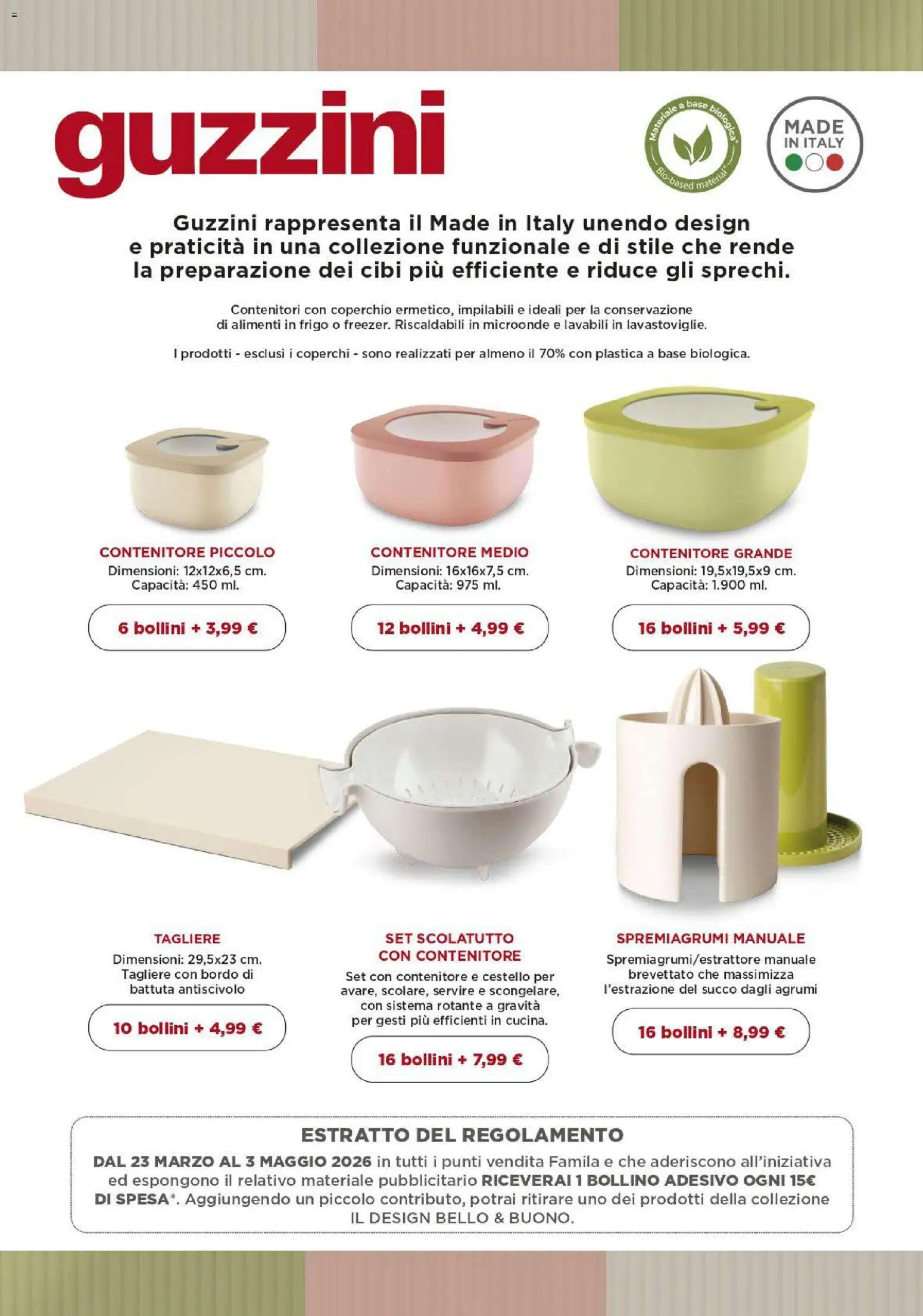 Volantino Famila del 23.04.2026 | Pagina: 55 | Prodotti: Microonde, Succo, Tagliere, Contenitore