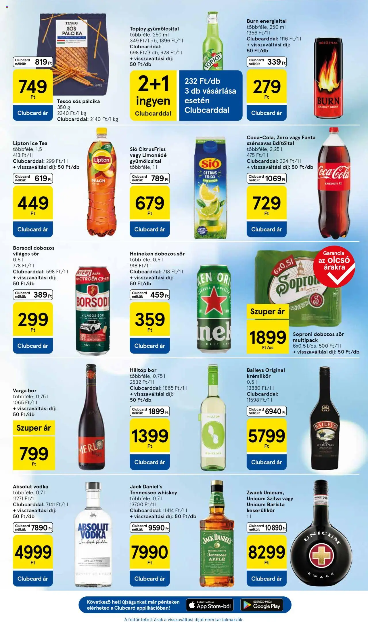 Tesco akciós ujság - amely érvényes a következő dátumtól: 21.10.2025 | Oldal: 7 | Termékek: Absolut vodka, Krémlikőr, Ice tea, Dobozos sör