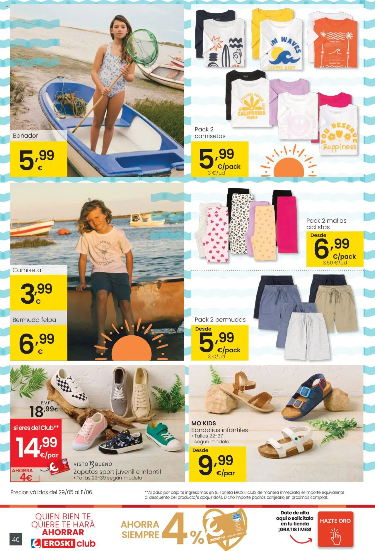 Eroski folleto │ válido desde el 29.05.2025 | Página: 40 | Productos: Bermudas, Sandalias, Té, Caja