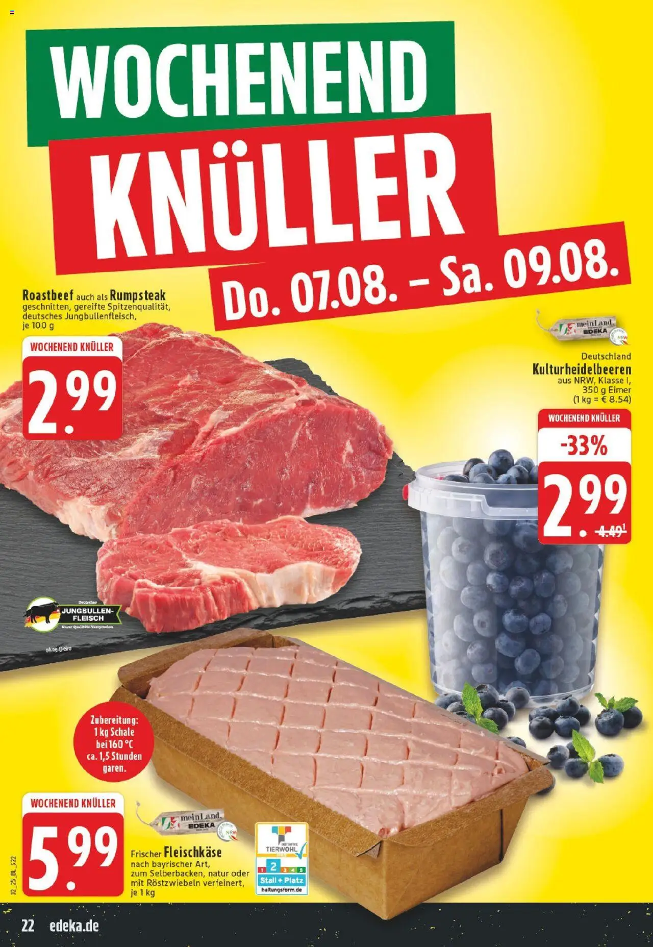 Edeka prospekt Neuss-Meertal	 - gültig ab dem 03.08.2025 | Seite: 22 | Produkte: Rumpsteak, Roastbeef, Fleisch