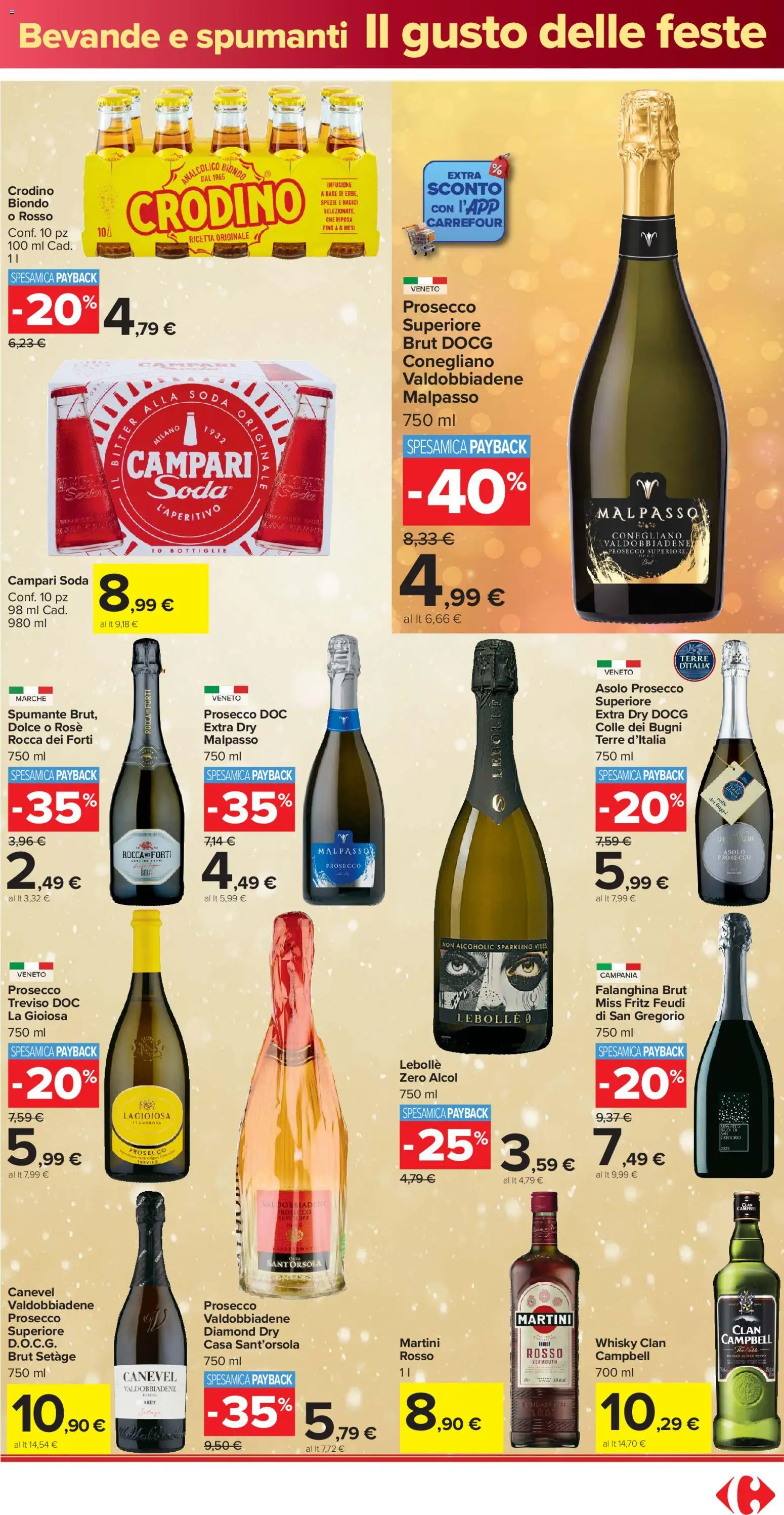 Volantino Carrefour del 16.12.2025 | Pagina: 5 | Prodotti: Prosecco, Whisky, Spezie, Spumante