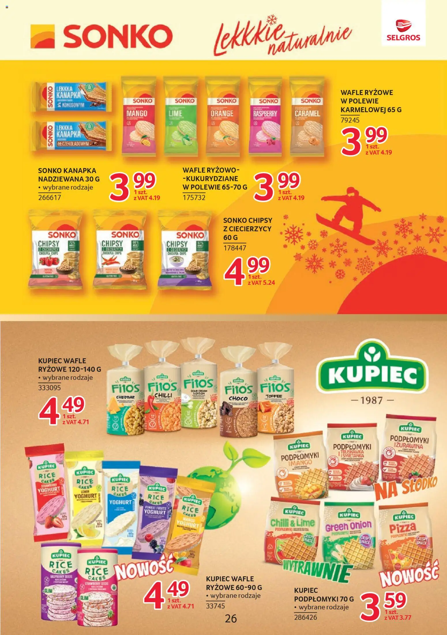 Selgros cash&carry Gazetka - Markowe produkty od 04.12.2025 | Strona: 26 | Produkty: Mango, Wafle, Wafle ryżowe, Cheddar