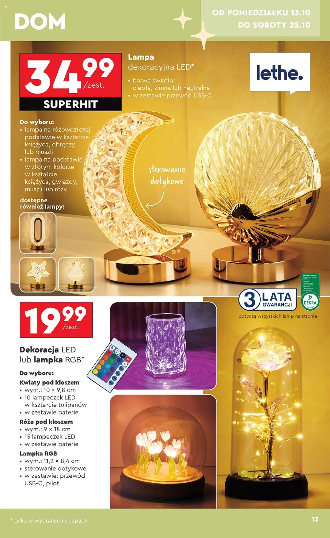 Biedronka gazetka - Hity i inspiracje od 13.10.2025 | Strona: 13 | Produkty: Baterie, Lampa, Kwiaty