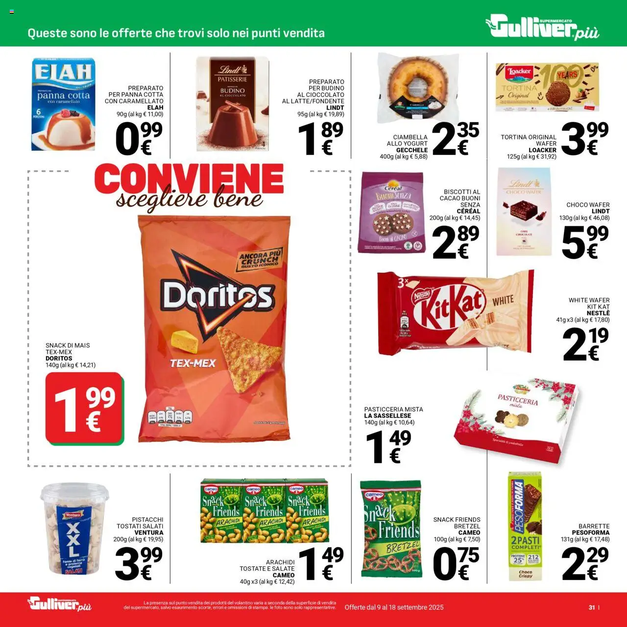 Volantino Gulliver del 09.09.2025 | Pagina: 31 | Prodotti: Bretzel, Cioccolato, Panna, Biscotti