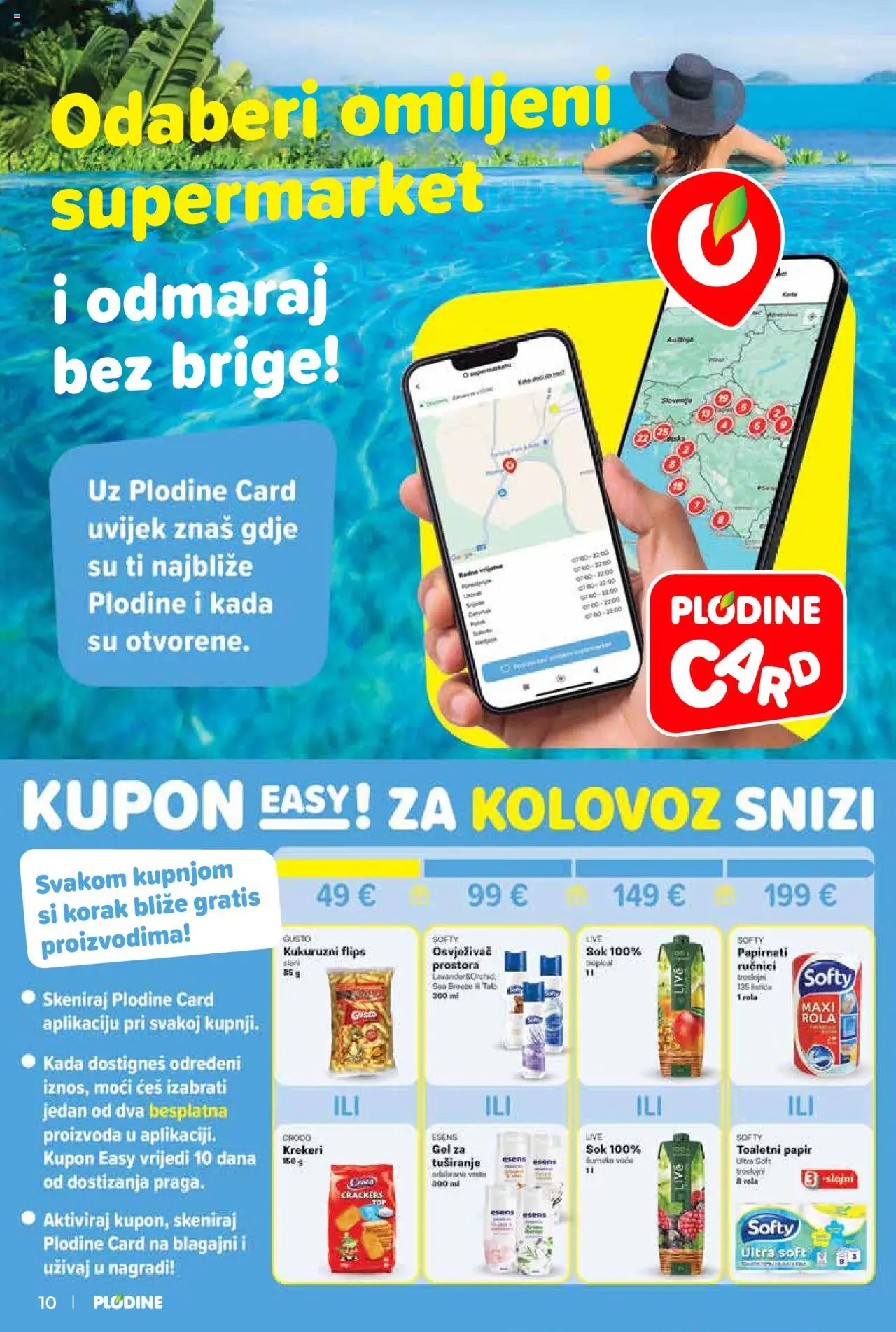 Plodine katalog | vrijedi od 06.08.2025 | Stranica: 10 | Proizvodi: Sok, Voće, Toaletni papir, Krekeri