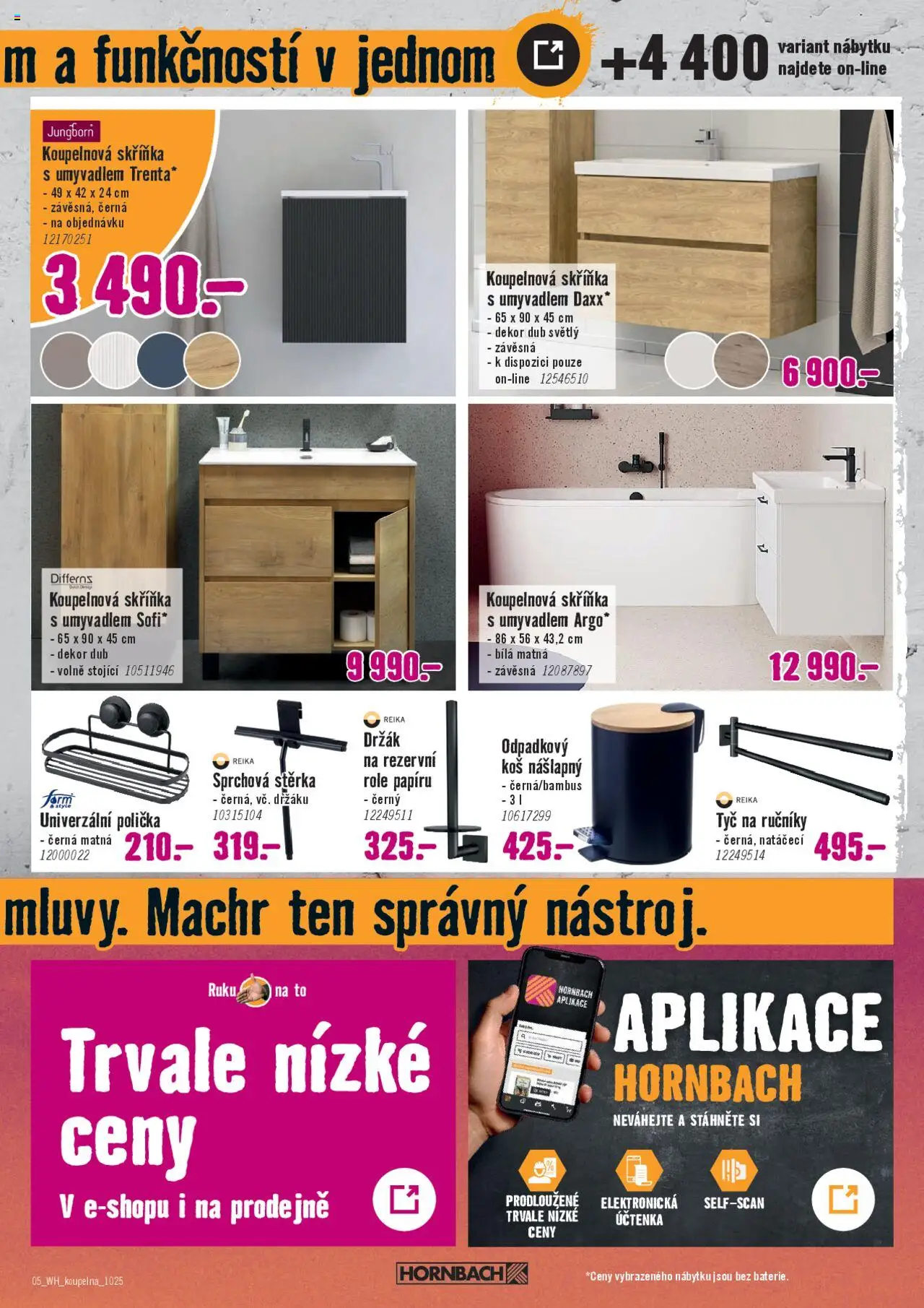 HORNBACH leták - Koupelna snů od 15.10.2025 | Strana: 5 | Produkty: Ručníky, Skříňka, Koš, Koupelnová skříňka