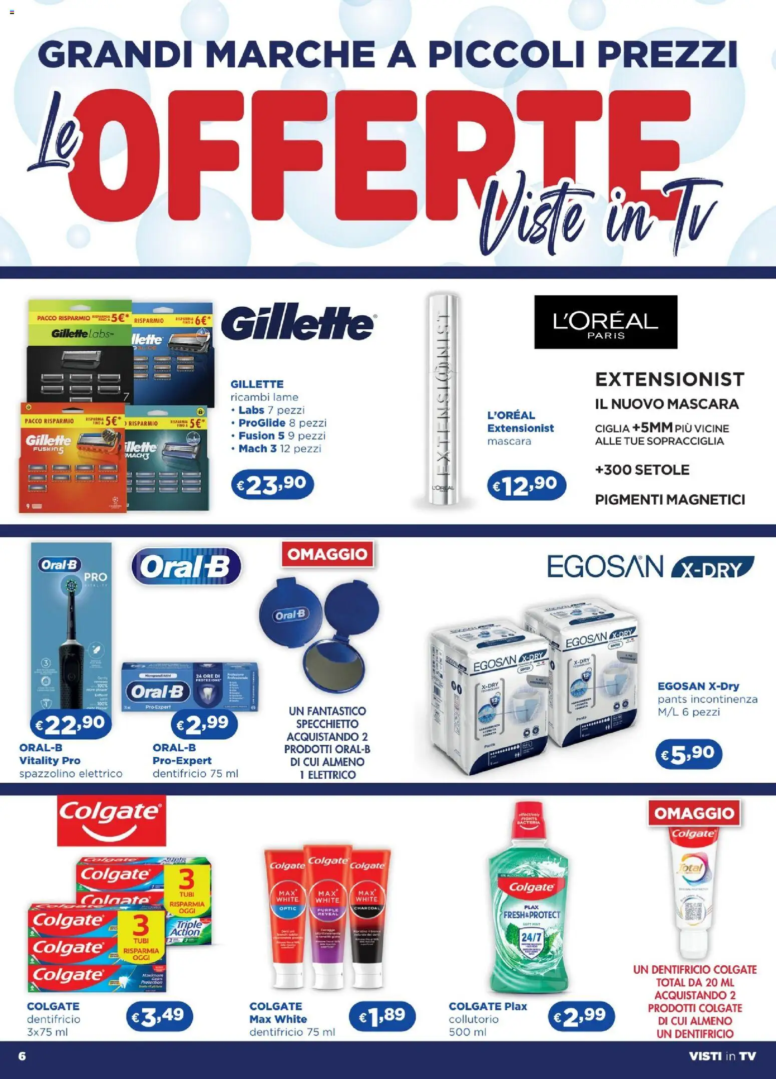 Volantino Acqua e Sapone del 05.02.2026 | Pagina: 6 | Prodotti: Mascara, Dentifricio, Collutorio, TV