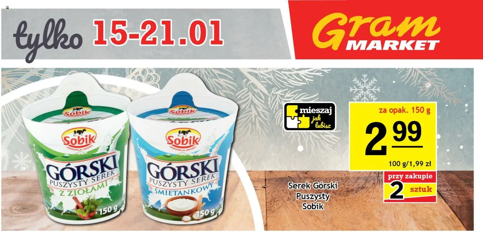 Gram Market Gazetka - Billboard od 15.01.2026 | Strona: 1 | Produkty: Serek