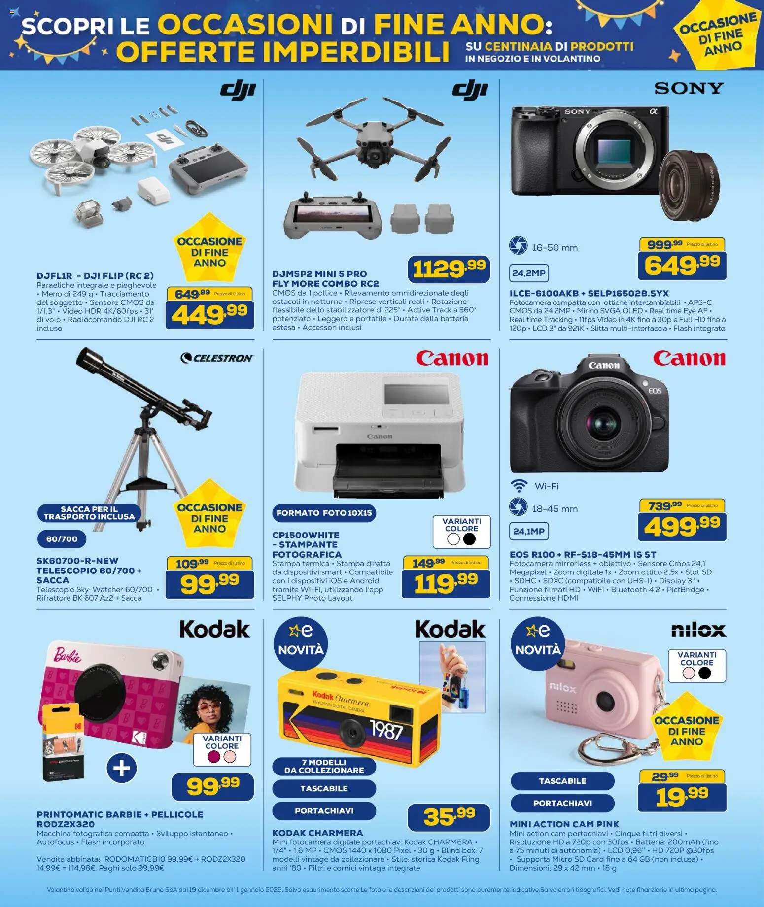 Volantino Euronics del 19.12.2025 | Pagina: 23 | Prodotti: Action cam, Fotocamera, Stampa, Batteria