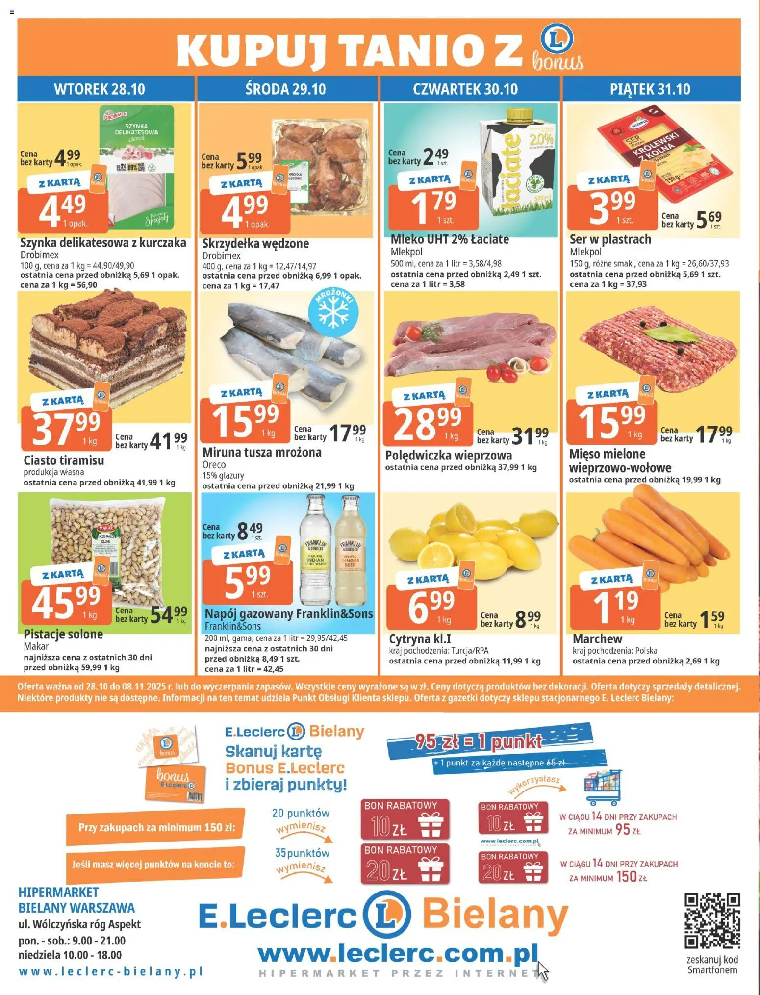 E.Leclerc Gazetka - Warszawa Bielany od 28.10.2025 | Strona: 16 | Produkty: Ciasto, Mięso mielone, Szynka, Ser