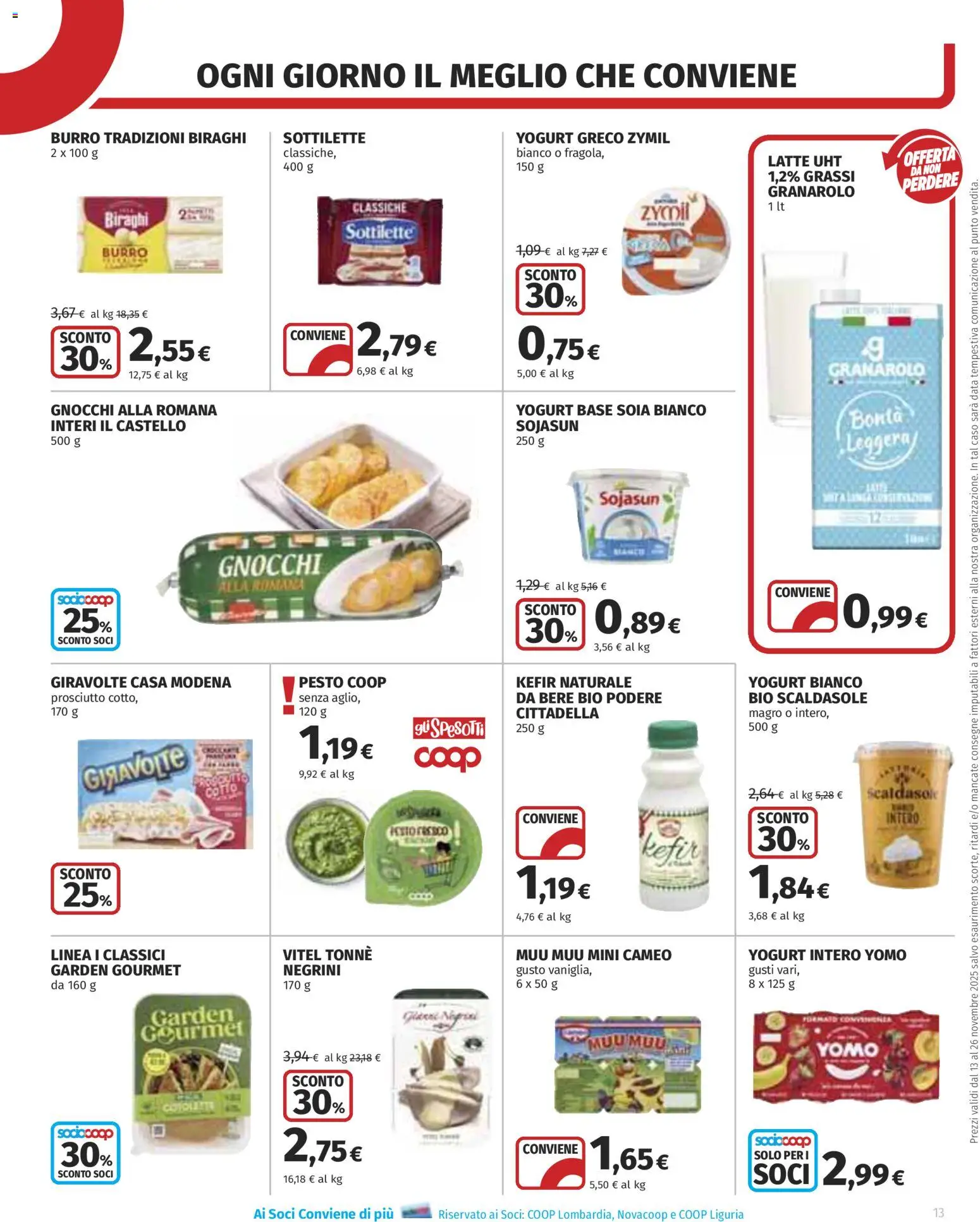 Volantino COOP del 13.11.2025 | Pagina: 13 | Prodotti: Yogurt, Data, Pesto, Gnocchi