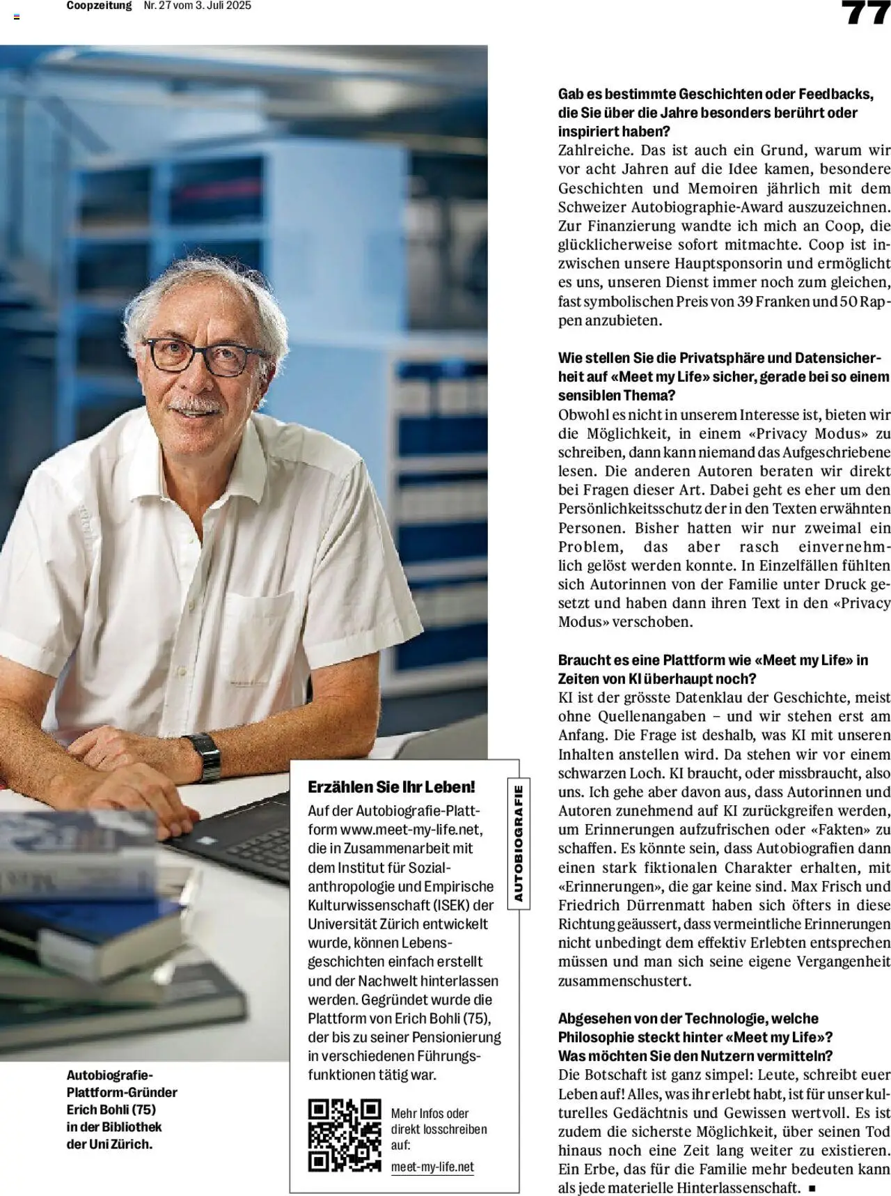 Coop Magazin ab 03.07.2025 | Seite: 77 | Produkte: Bibliothek